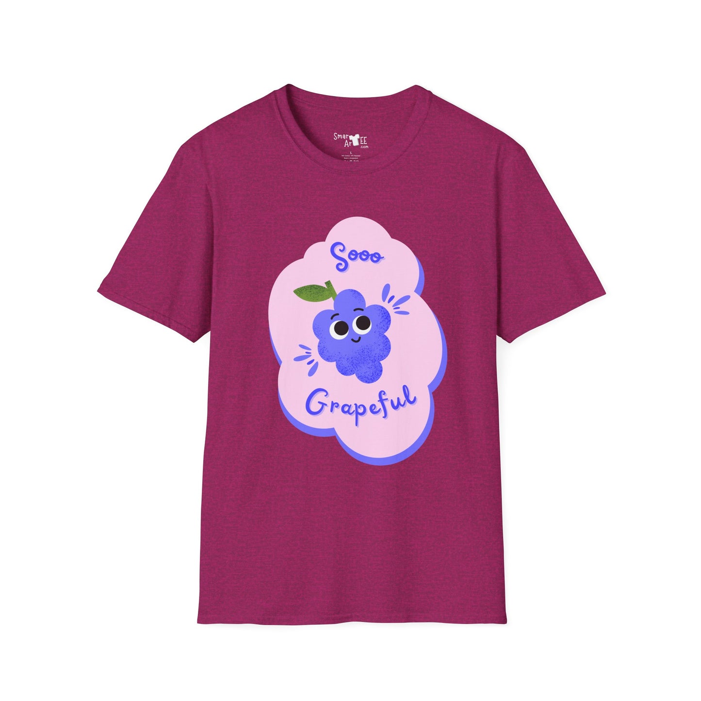 Sooo Grapeful Unisex Softstyle T-Shirt - Cute and Quirky Graphic Tee for Everyday Comfort | Perfect Gift for Fruit Lovers and Summer Fun