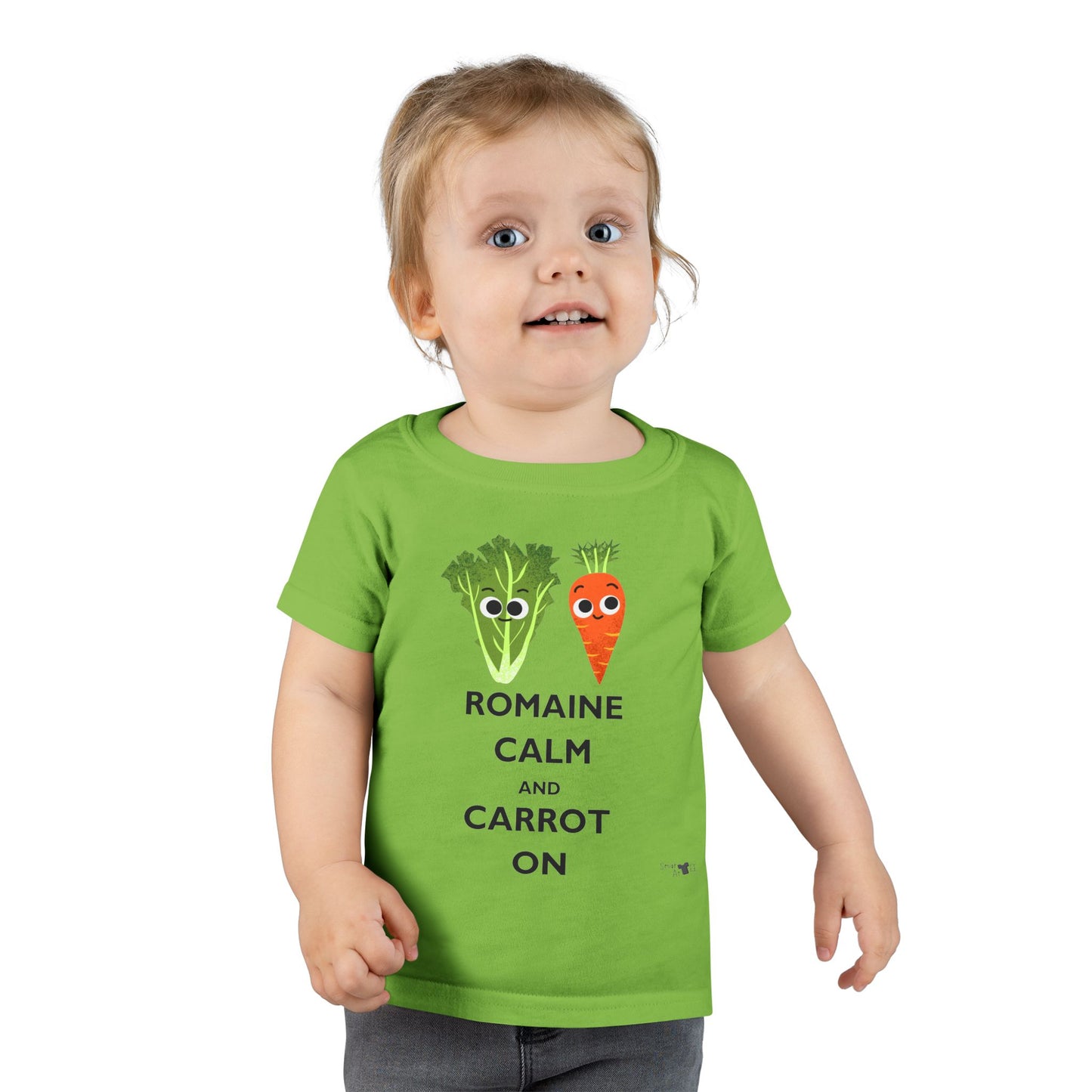 Cute Toddler Shirt with 'Romaine Calm and Carrot On' Design, Vegetable Humor Tee for Kids, Gift for Baby Showers & Birthdays