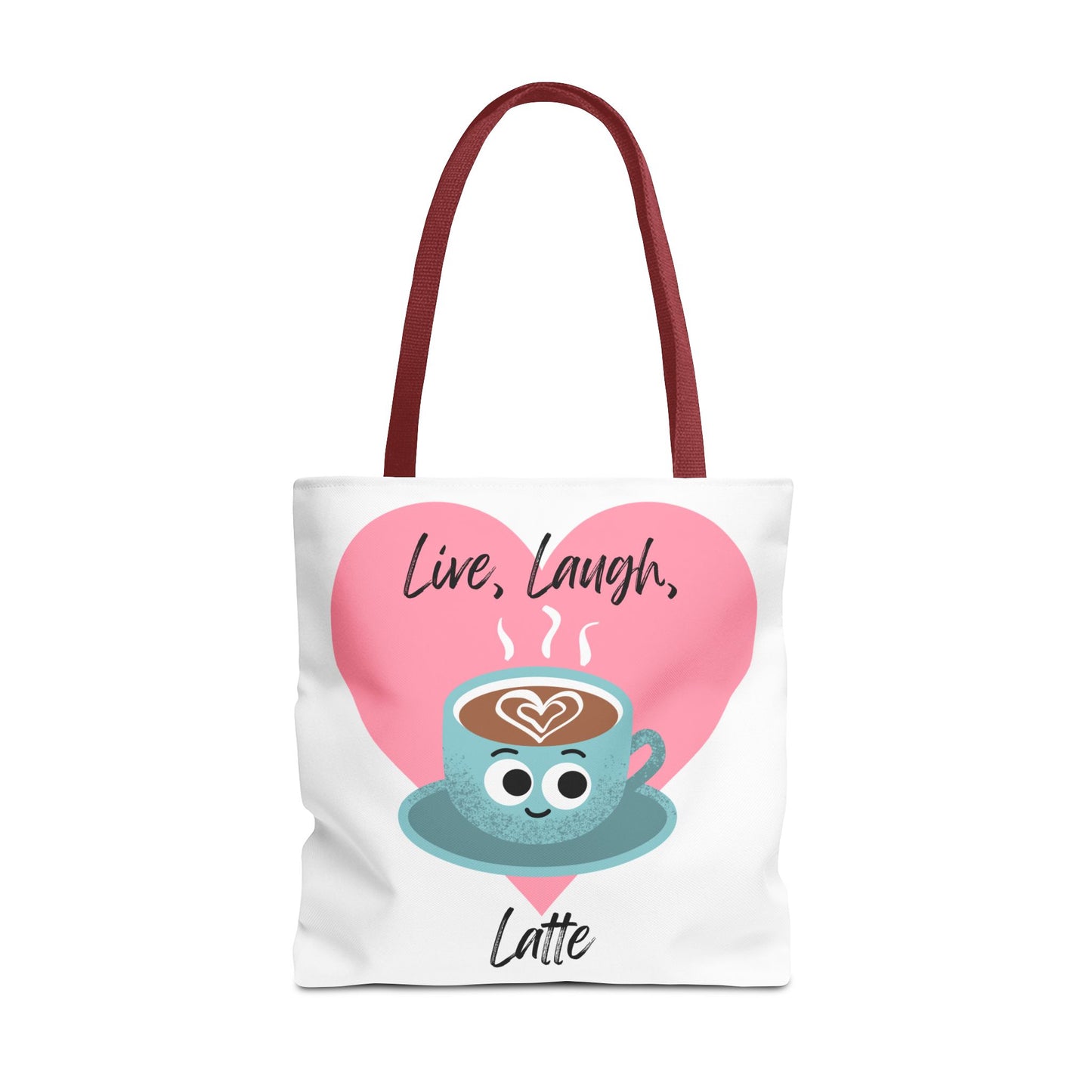 Cute Coffee Tote Bag - Live, Laugh, Latte - Perfect Gift for Coffee Lovers, Casual Carryall, Eco-Friendly, Everyday Use