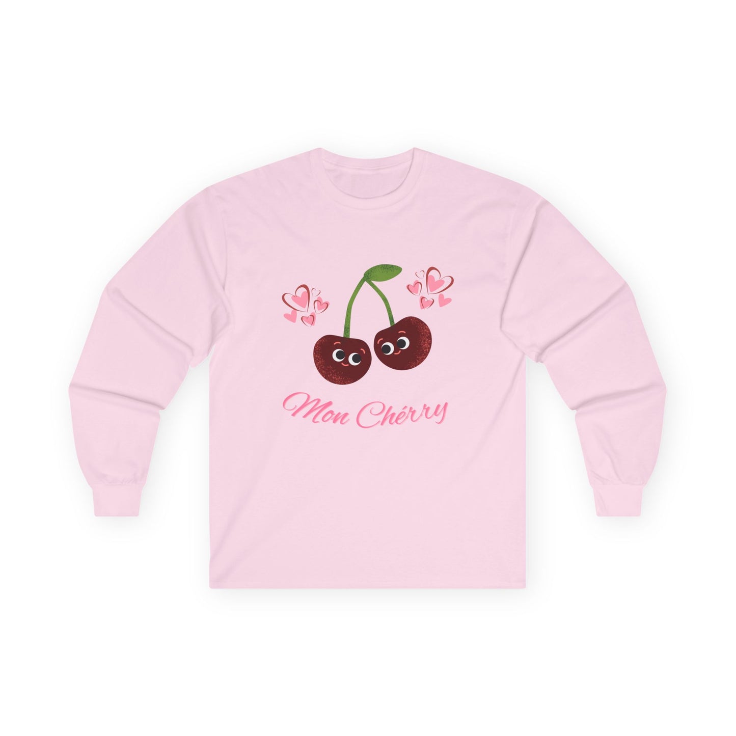 Cute Cherry Long Sleeve Tees, Playful Fruit Shirt, Valentine's Gift, Unisex Casual Wear, Fashionable Everyday Top