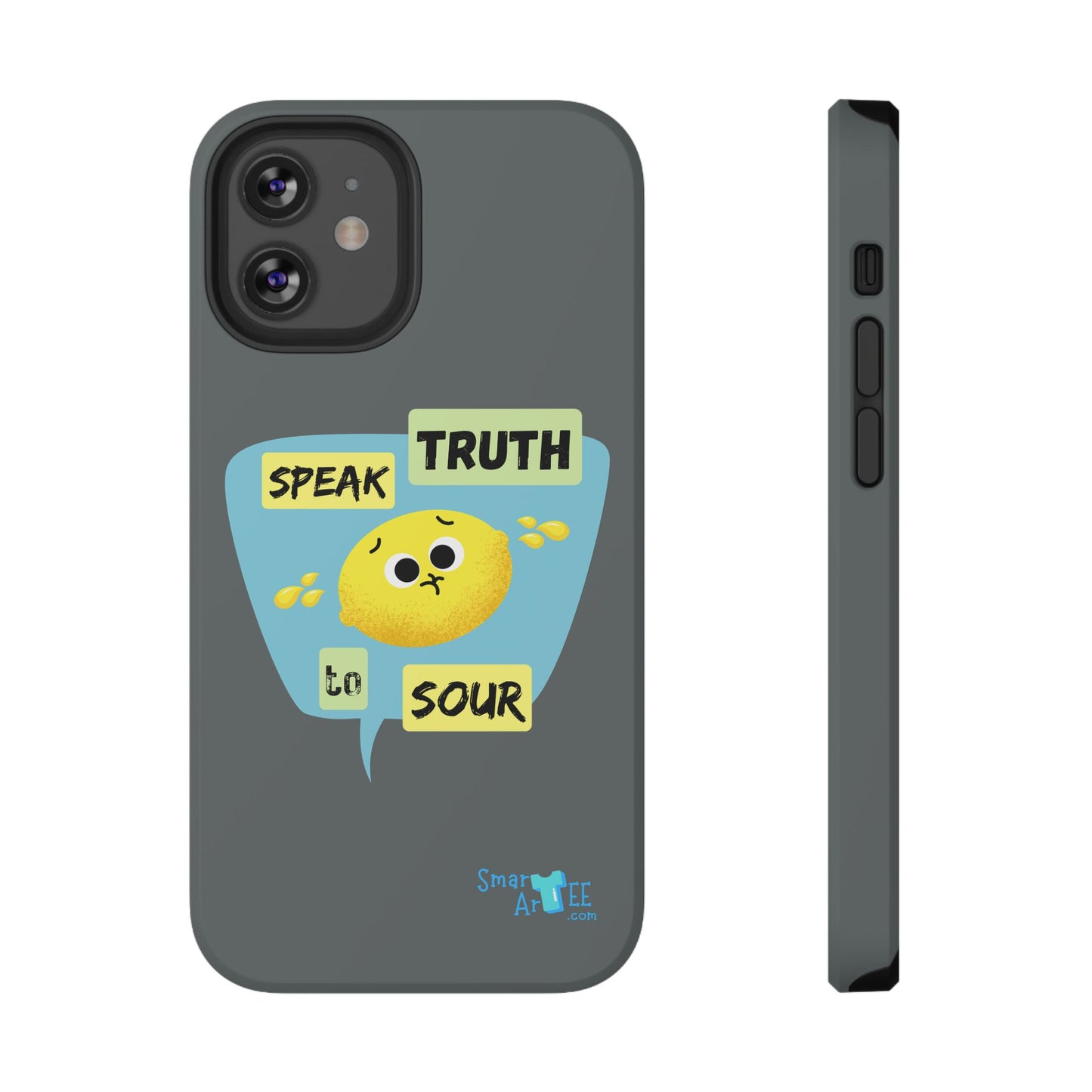 Whimsical Phone Case: Speak Truth to Sour, Cute Lemon Design, Impact-Resistant, Unique Gift for Teens, Phone Accessory, Fun Tech Decor