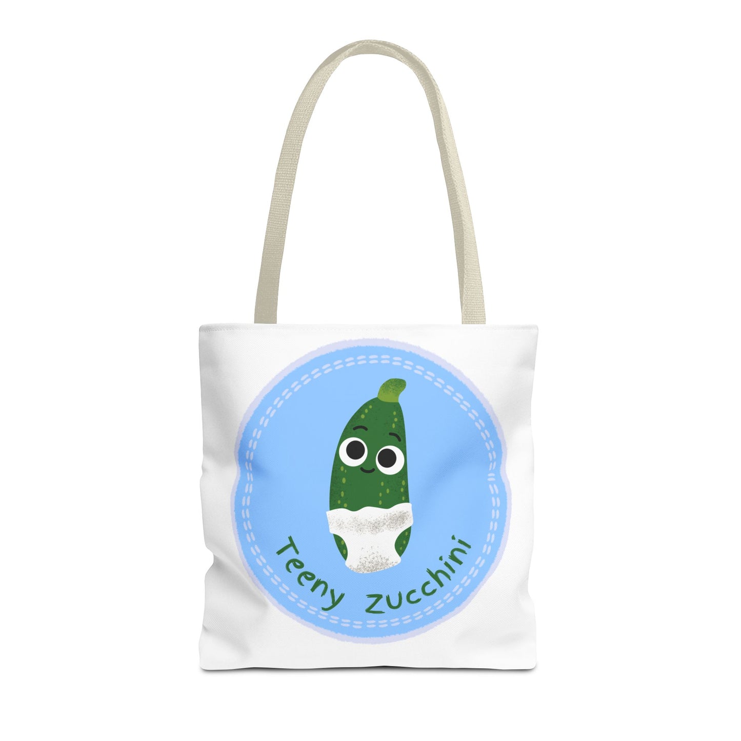 Cute Teeny Zucchini Tote Bag, Eco-Friendly Shopping Bag, Reusable Grocery Tote, Fun Gift for Veggie Lovers, Everyday Carryall