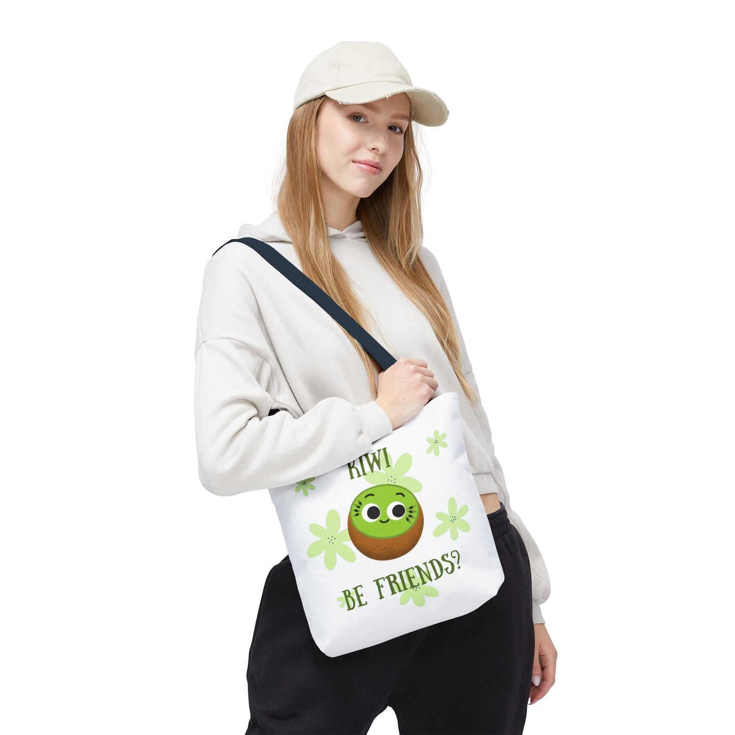 Cute Kiwi Friendship Tote Bag, Eco-Friendly Shopping Bag, Gift for Friends, Cute Grocery Bag, Colorful Beach Bag