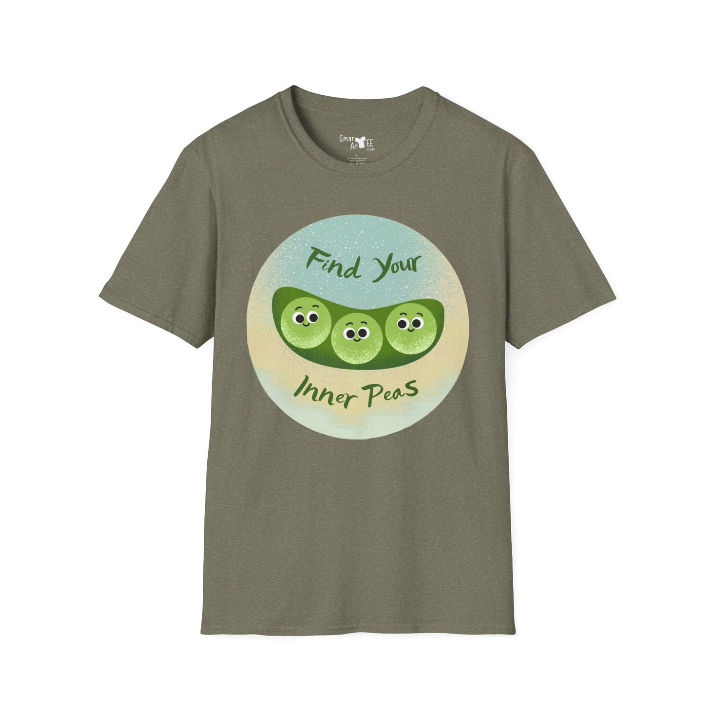 Find Your Inner Peas Unisex Softstyle T-Shirt, Fun Tee, Gift for Veggie Lovers, Cute Casual Wear, Plant-Based Humor Shirt