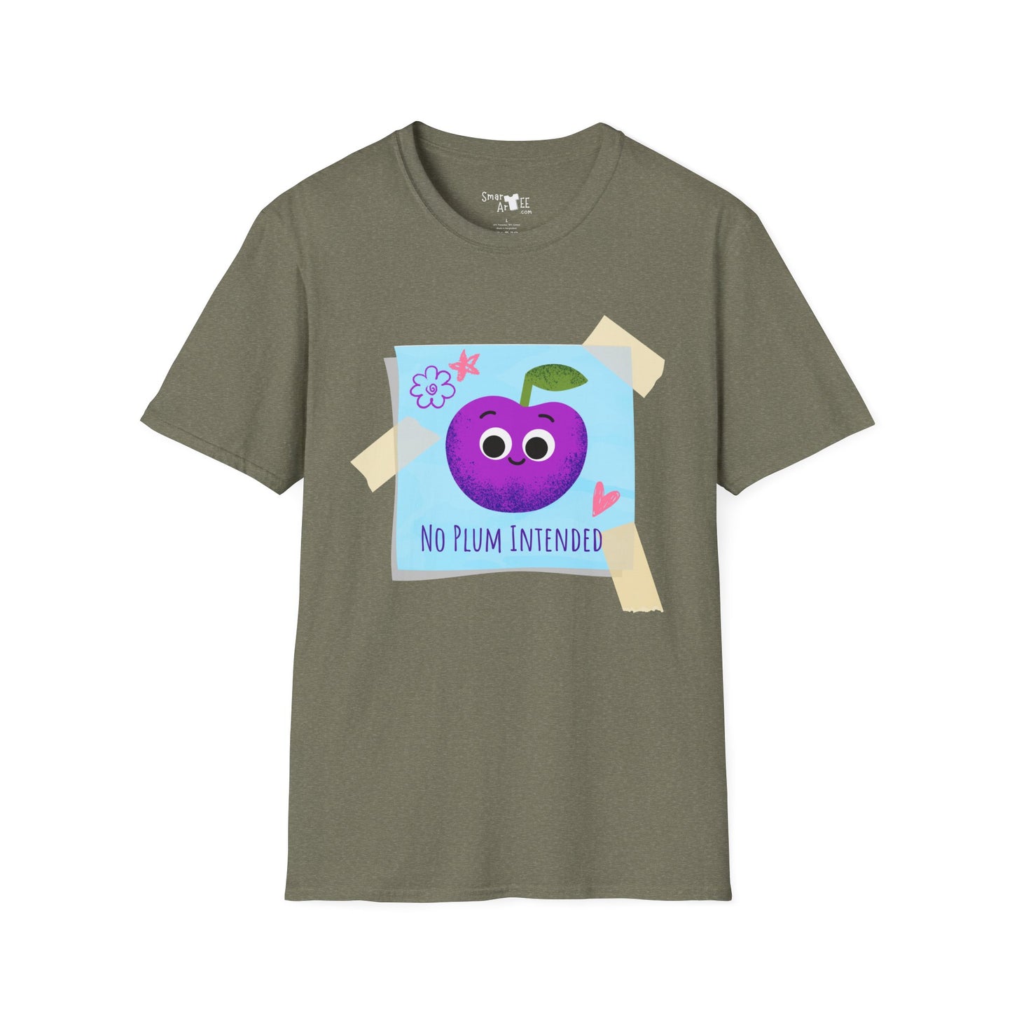 Cute No Plum Intended Unisex Softstyle T-Shirt, Great For Fruit Lovers, Funny Fruit Pun
