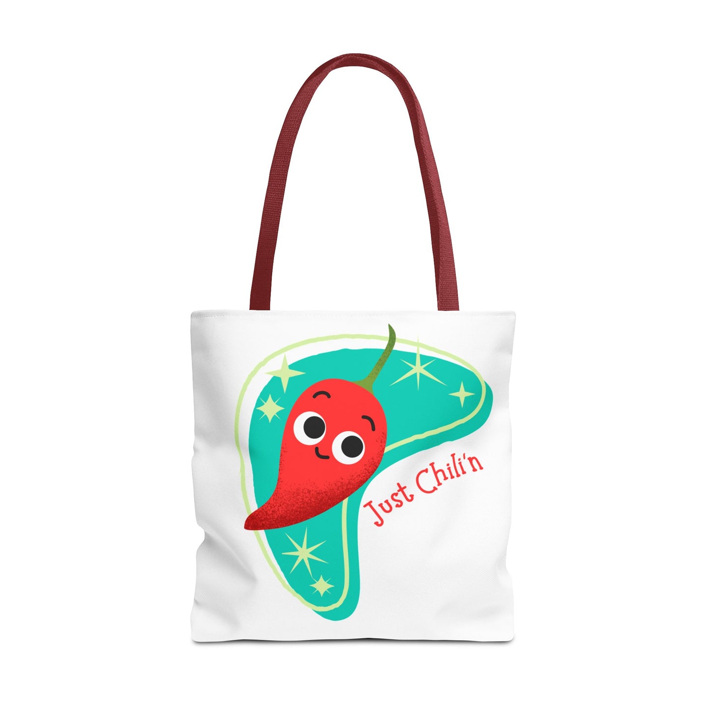 Cute Chili Pepper Tote Bag - Just Chillin', Reusable Grocery Bag, Beach Tote, Gift for Veggie Lovers, Summer Vibes