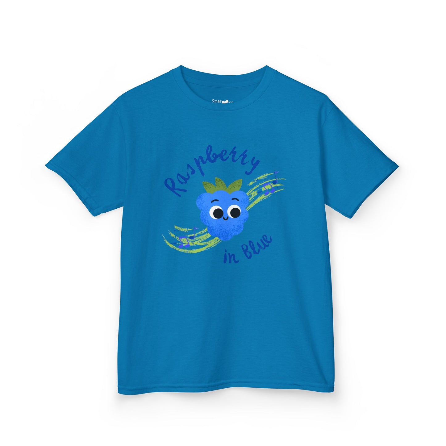 Kids 'Rhapsody in Blue' Raspberry Pun Tee, Cute Kids Shirt, Fun Gift for Children, Summer Outfit, Birthday Gift, Playdate Attire