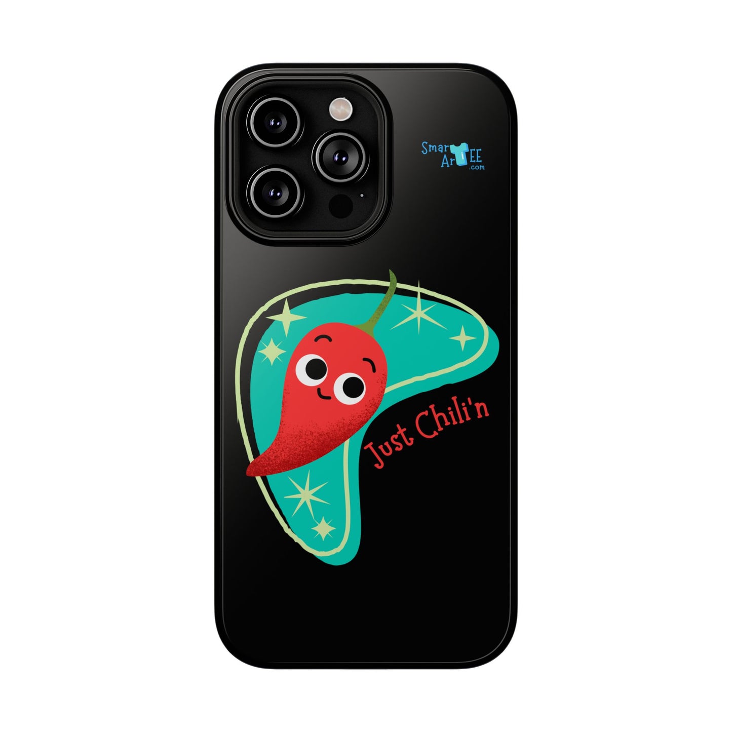 Chili Themed Phone Case, Just Chilin' Design, Fun Accessory, Unique Gift, Vibrant Protection, Perfect for Foodies, Holiday Cheer