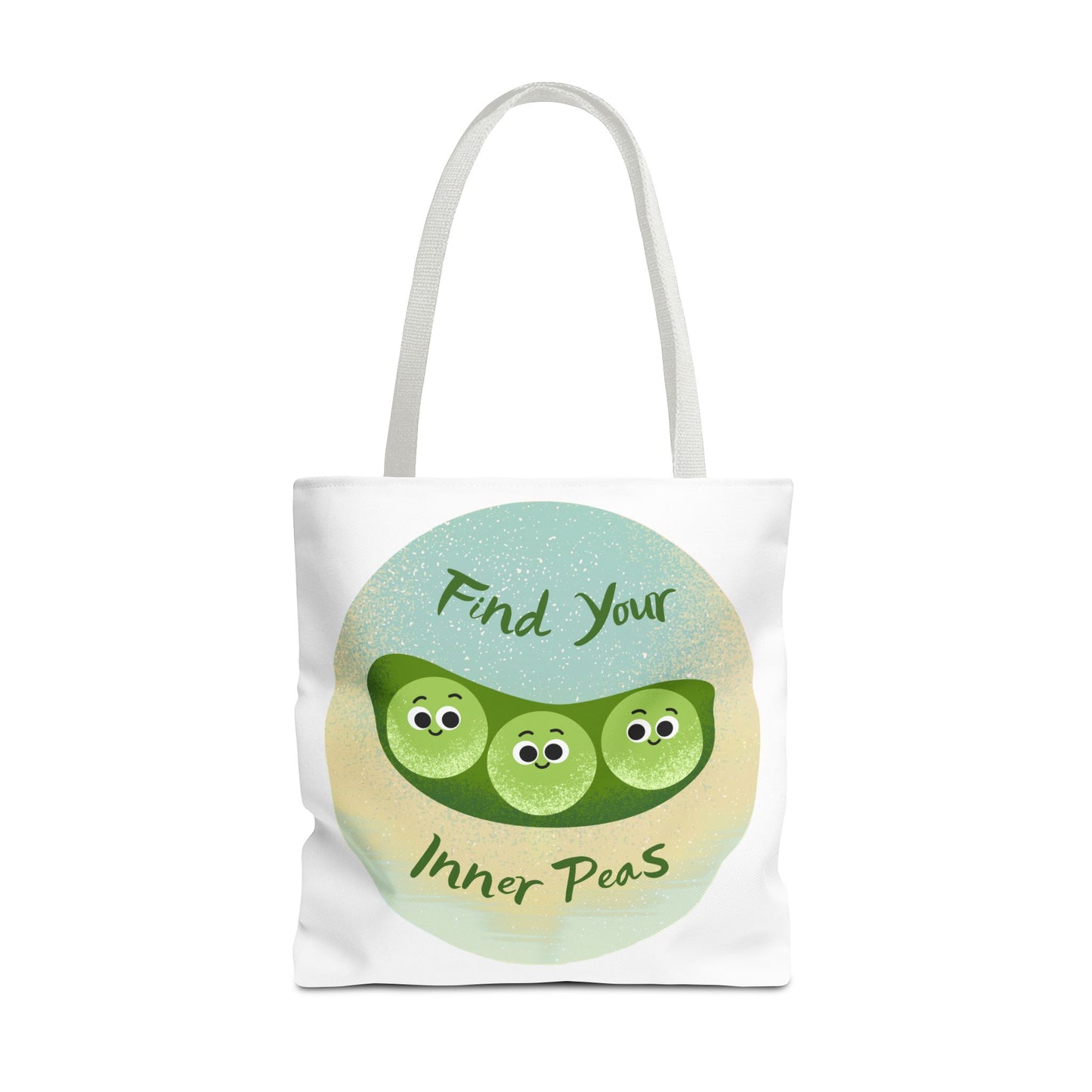 Whimsical Tote Bags - Find Your Inner Peas, Eco-Friendly Shopping Bag, Cute Gift for Gardeners, Motivational Tote, Fun Everyday Bag