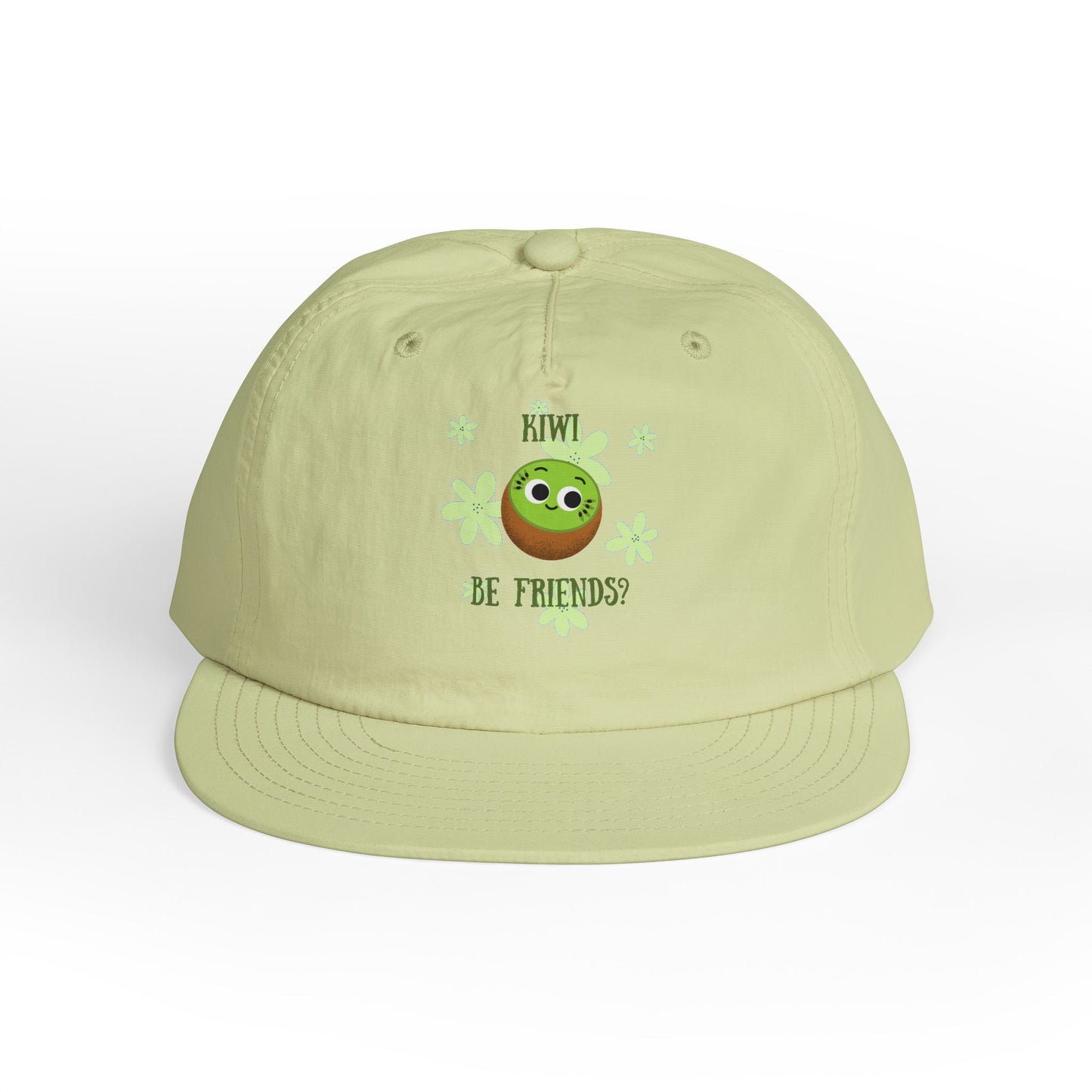 Surf Cap with Funny "Kiwi Be Friends" Design - Beach Hat, Gift for Surfers, Summer Accessory, Fun Outdoor Headwear, Vacation Style