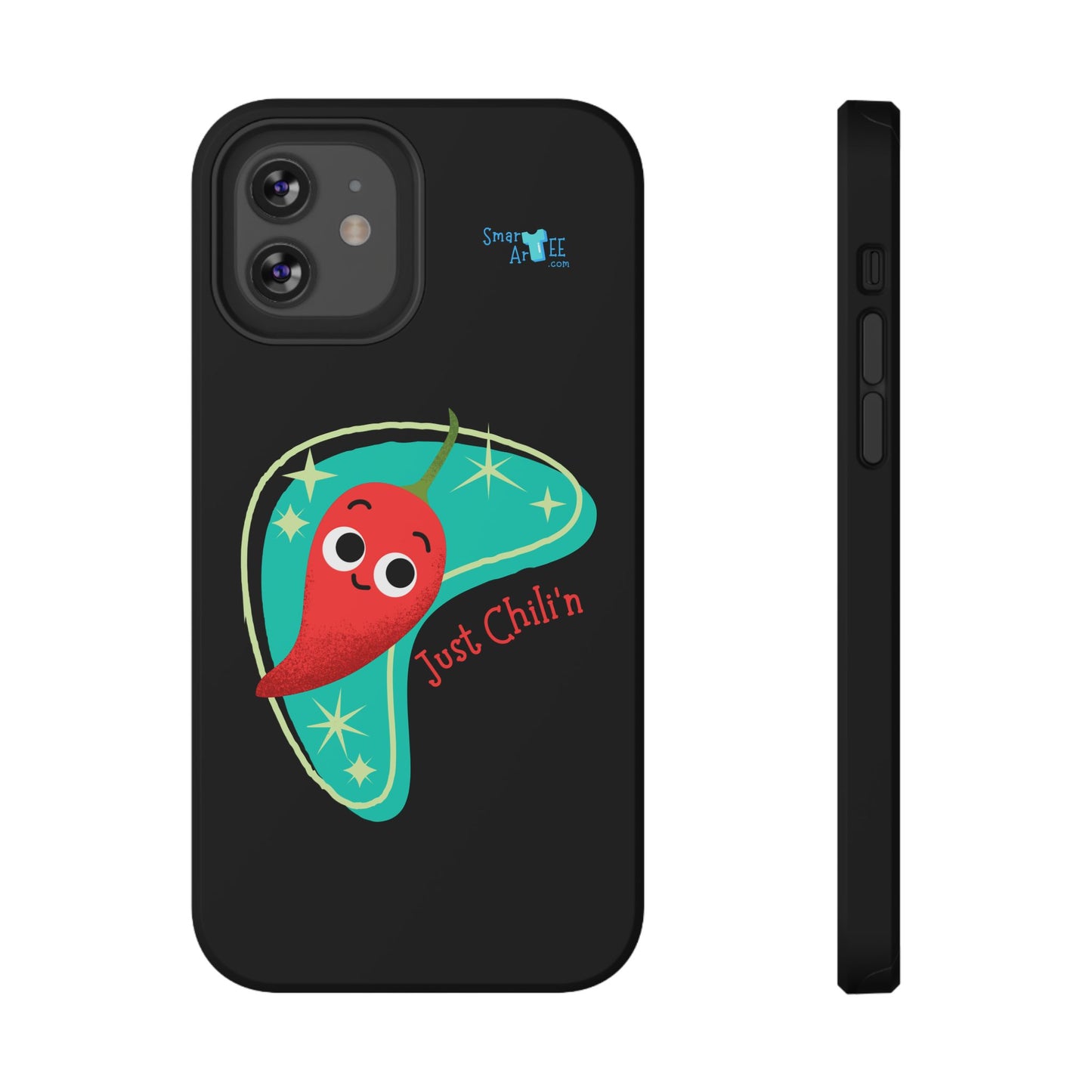 Chili Themed Phone Case, Just Chilin' Design, Fun Accessory, Unique Gift, Vibrant Protection, Perfect for Foodies, Holiday Cheer