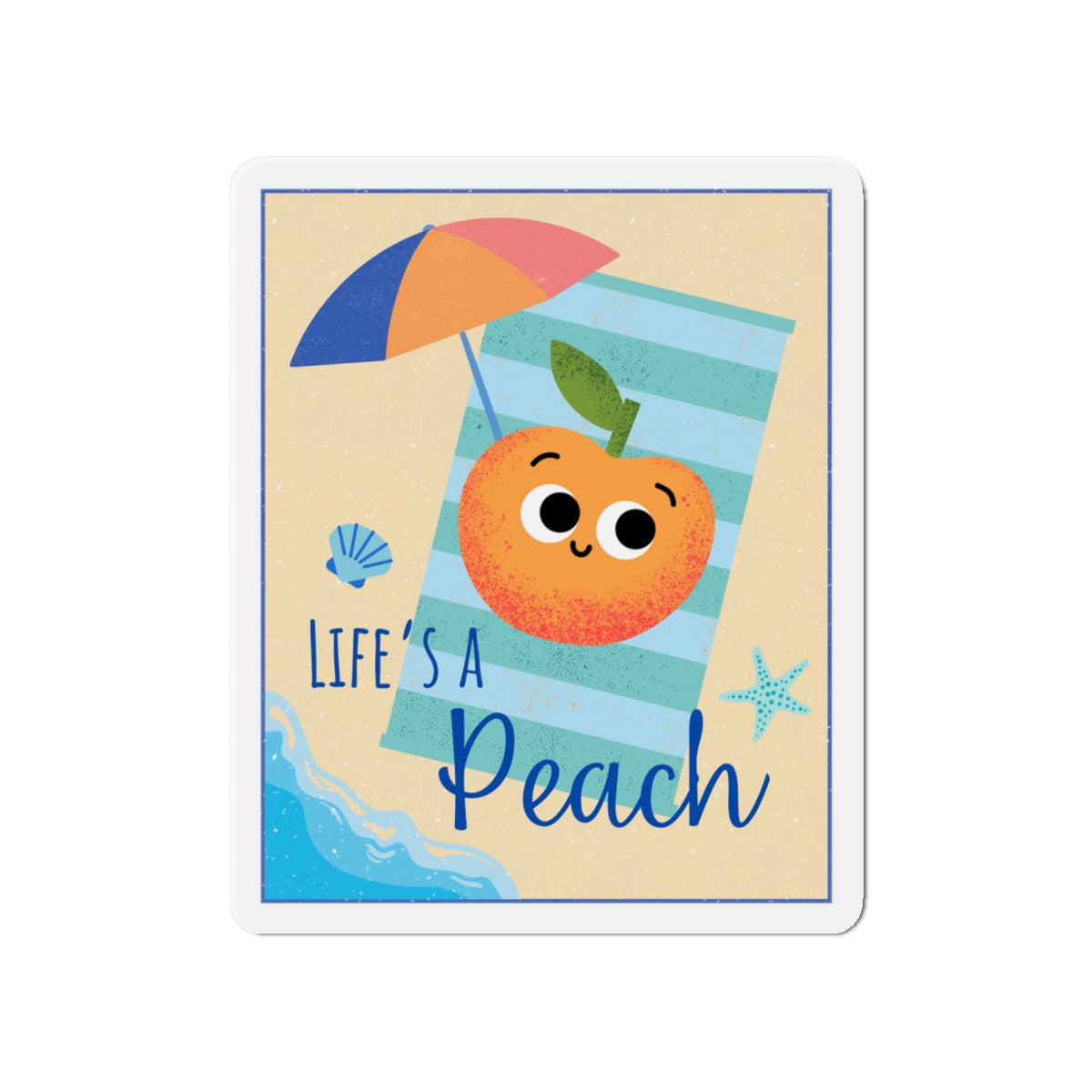 Bright Peach Die-Cut Magnet | Fun Kitchen Decor | Summer Vibes | Cute Gift Idea | Refrigerator Magnet | Beachy Home Accent