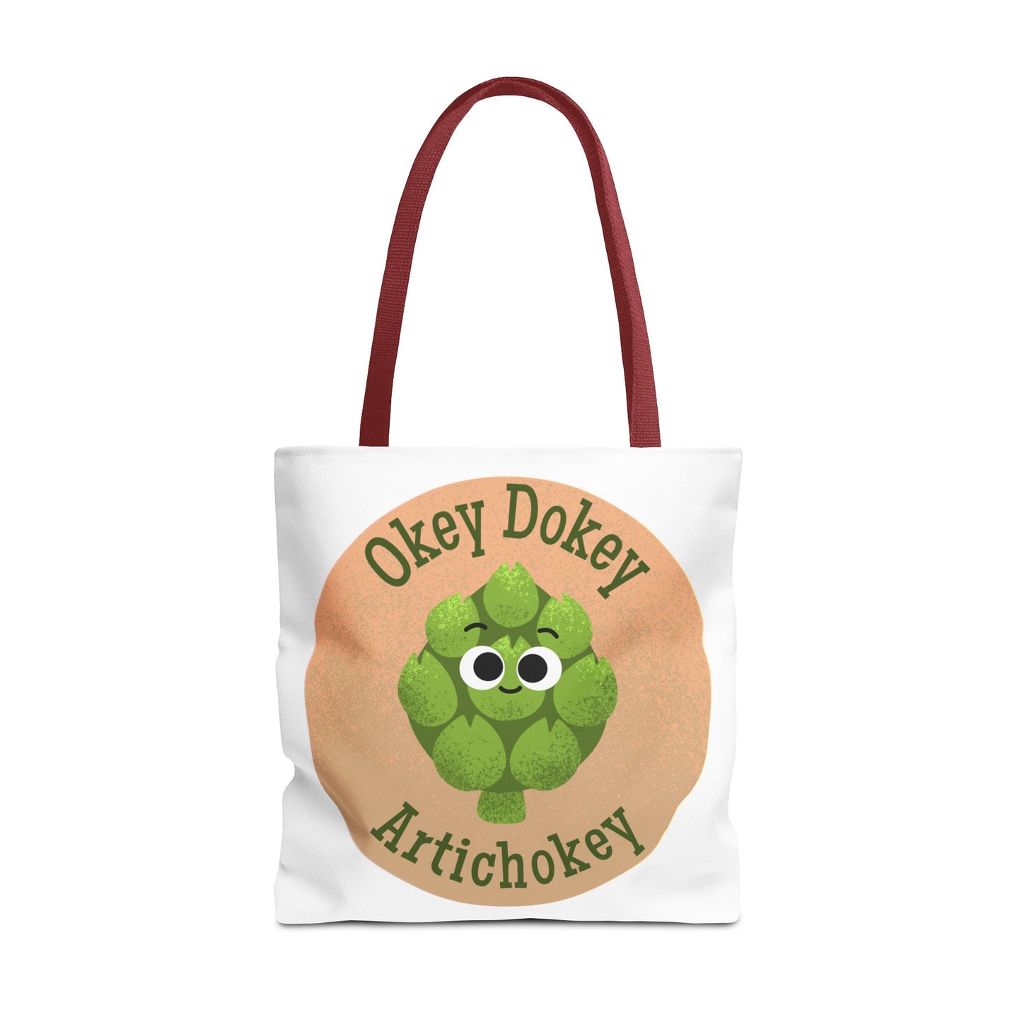 Playful Artichoke Tote Bag - Okey Dokey, Reusable Shopping Tote, Eco-Friendly Gift, Fruits & Veggies Lover, Cute Grocery Bag