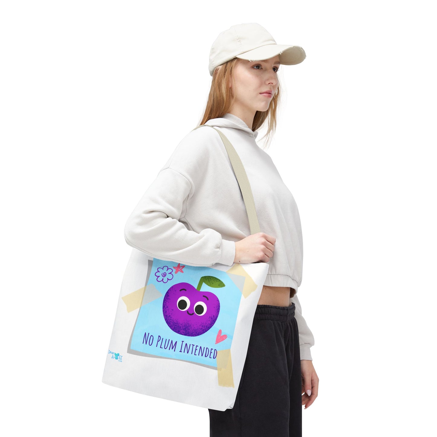Cute 'No Plum Intended' Tote Bag | Perfect for Groceries, Beach Days, Shopping, Gifts, & Everyday Use
