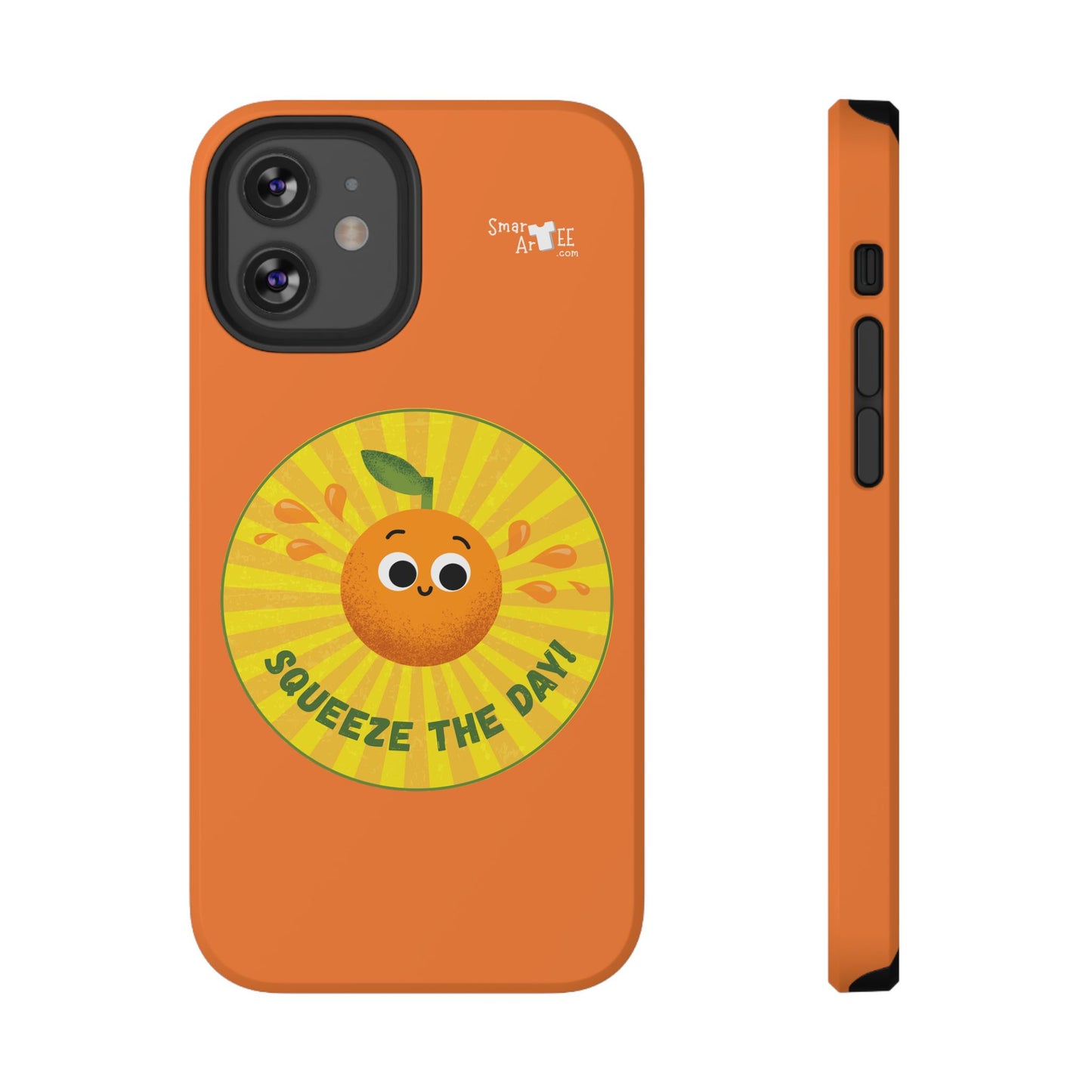 Orange Squeeze Impact-Resistant Case | Fun Phone Cover for Daily Motivation, Gift for Friends, Cute Phone Accessory, Squeeze the Day!