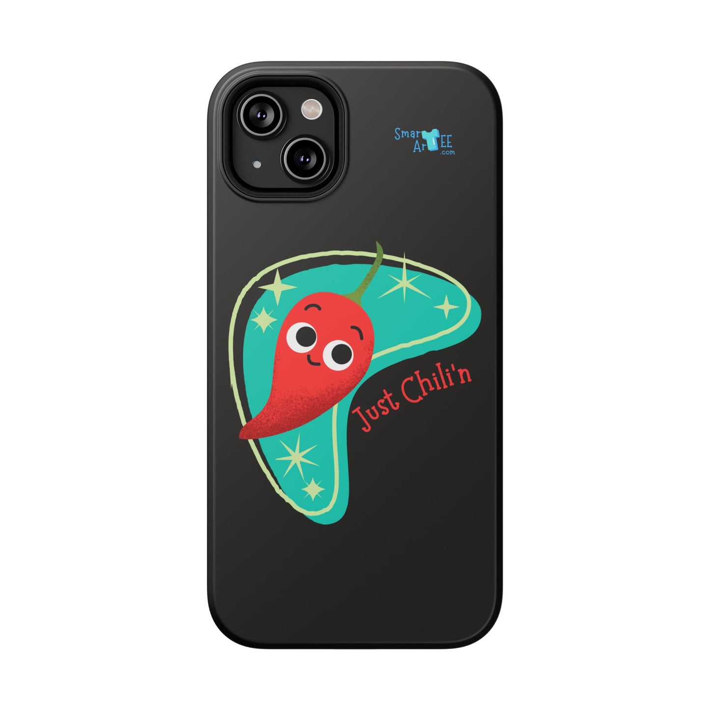 Chili Themed Phone Case, Just Chilin' Design, Fun Accessory, Unique Gift, Vibrant Protection, Perfect for Foodies, Holiday Cheer