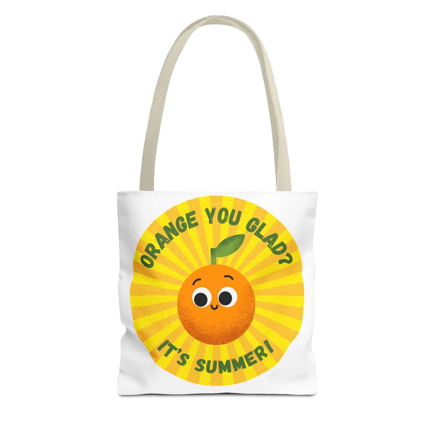Summer Vibe Tote Bag with Cute Orange Design, Beach Bag, Gift for Friends, Eco-Friendly Shopping, Fun Accessory for Summer