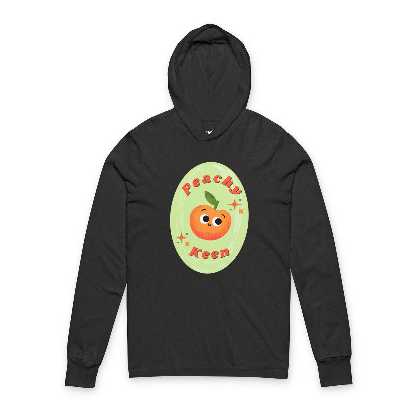 Peachy Keen Unisex Hooded Long Sleeve Shirt, Cute Fall Apparel, Cozy Gift, Funny Pun Sweater, Fruit Lovers Pullover