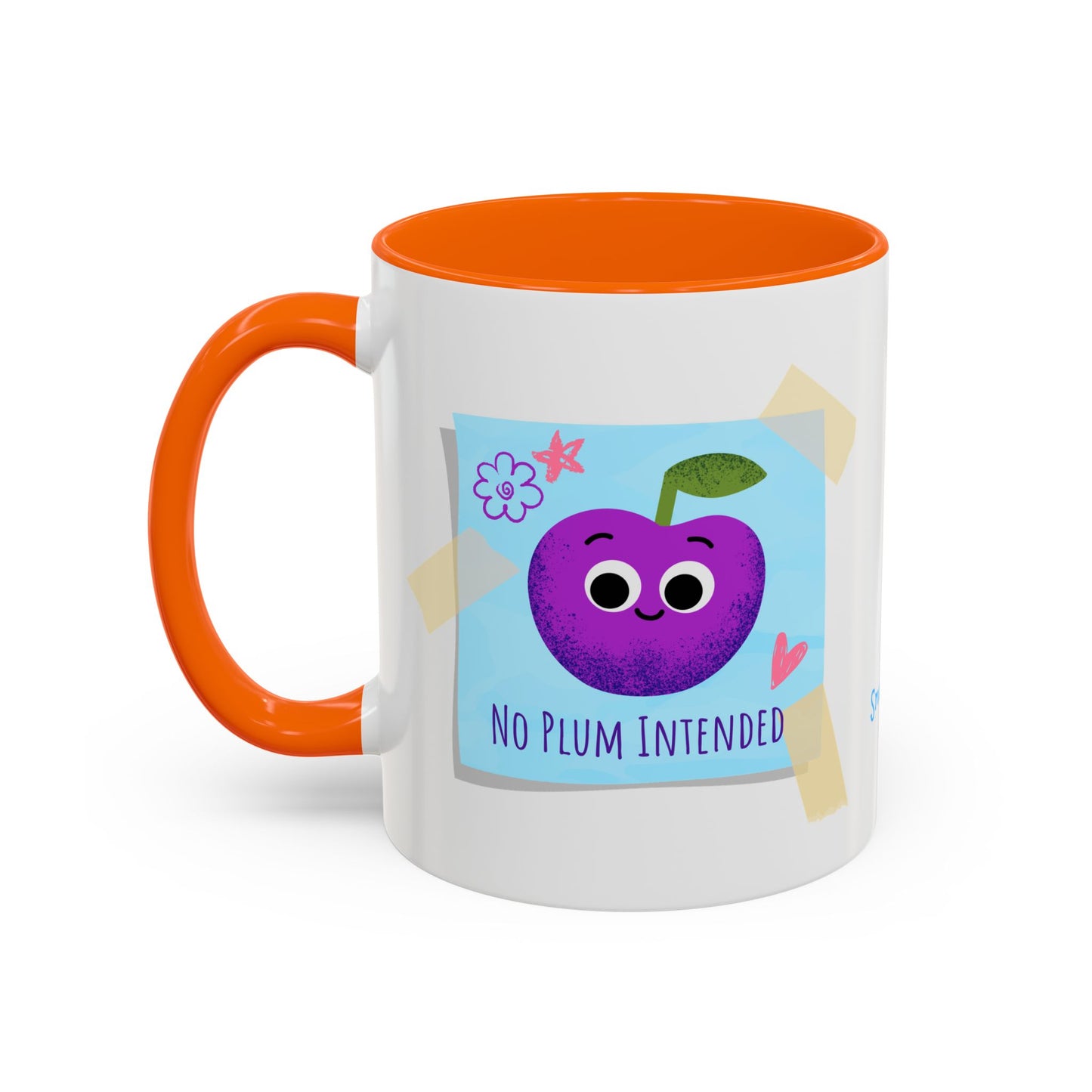 Playful Plum Coffee Mug, Cute Gift for Teachers, Friends, Humor Mug, Fun Kitchen Decor, Unique Cup for Any Occasion