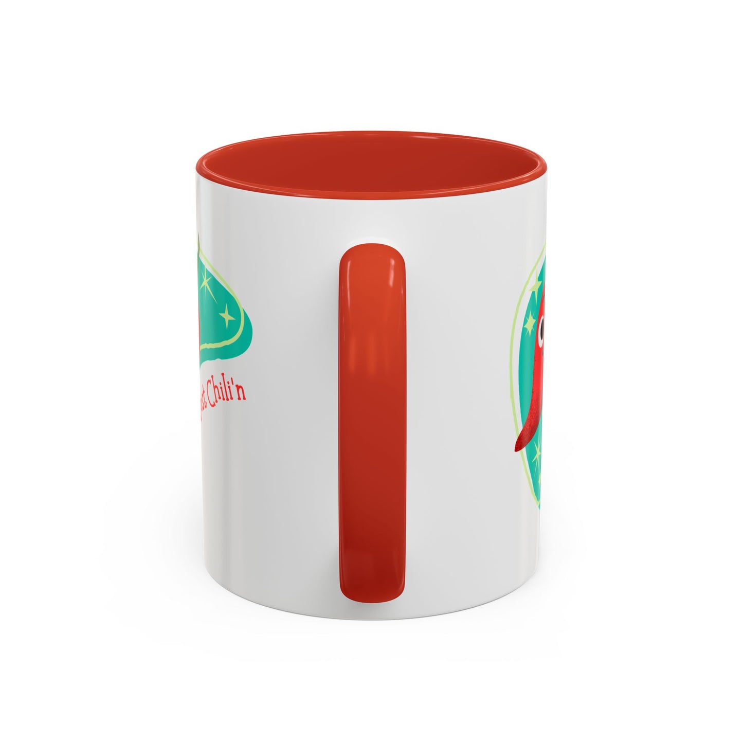 Cheerful Coffee Mug with Funny Chili Pepper Design, Cute Gift for Chili Lovers, Just Chillin Mug, Playful Kitchen Decor, Fun Coffee Cup