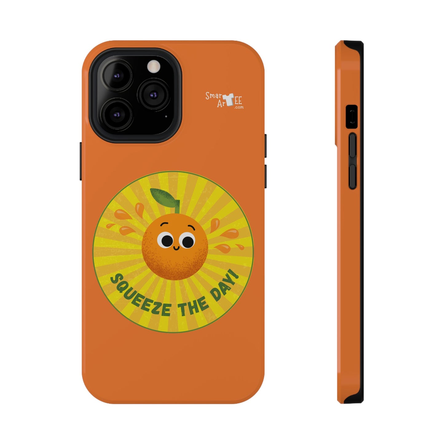 Orange Squeeze Impact-Resistant Case | Fun Phone Cover for Daily Motivation, Gift for Friends, Cute Phone Accessory, Squeeze the Day!