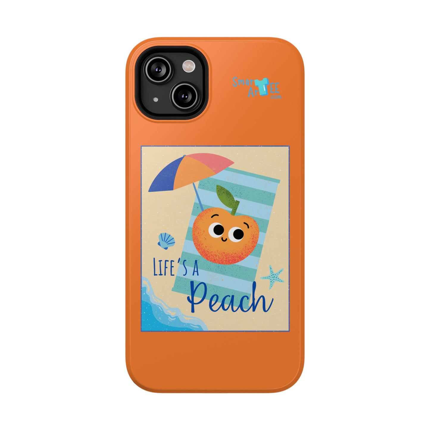 Cute Life's a Peach Phone Case, Impact-Resistant Cell Phone Cover, Summer Accessory, Gift for Fruit Lovers, Beach Vibes