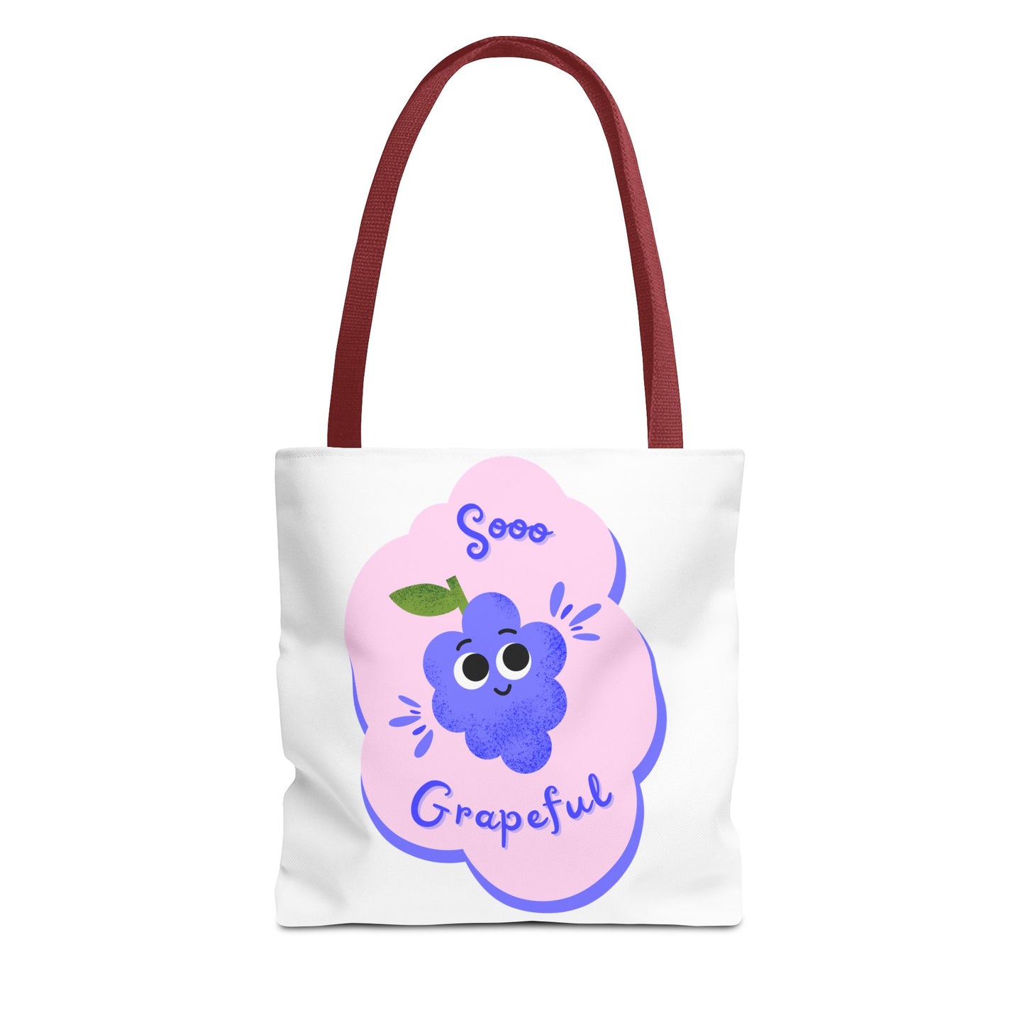 Cute Grape Tote Bag, Sooo Grapeful Shopping Bag, Eco-Friendly Grocery Tote, Fun Fruit Gift, Summer Beach Bag