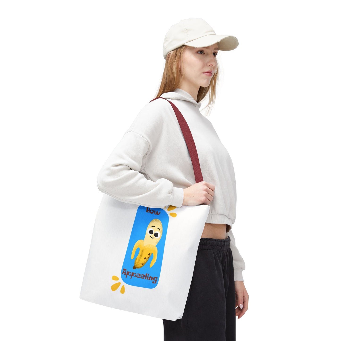 Fun Banana Tote Bag, Cute Shopping Bag, Novelty Bag, Gift for Fruit Lovers, How Appealing Bag, Eco-Friendly Tote