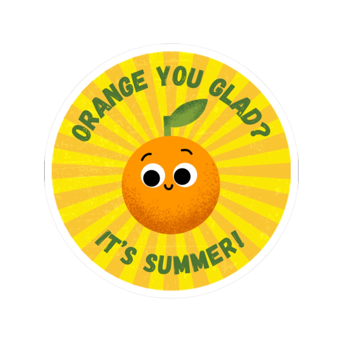 Cute Summer Orange Stickers, Fun Sunflower Design, Laptop, Water Bottle, Journals, Kids Decor, Summer Vibes