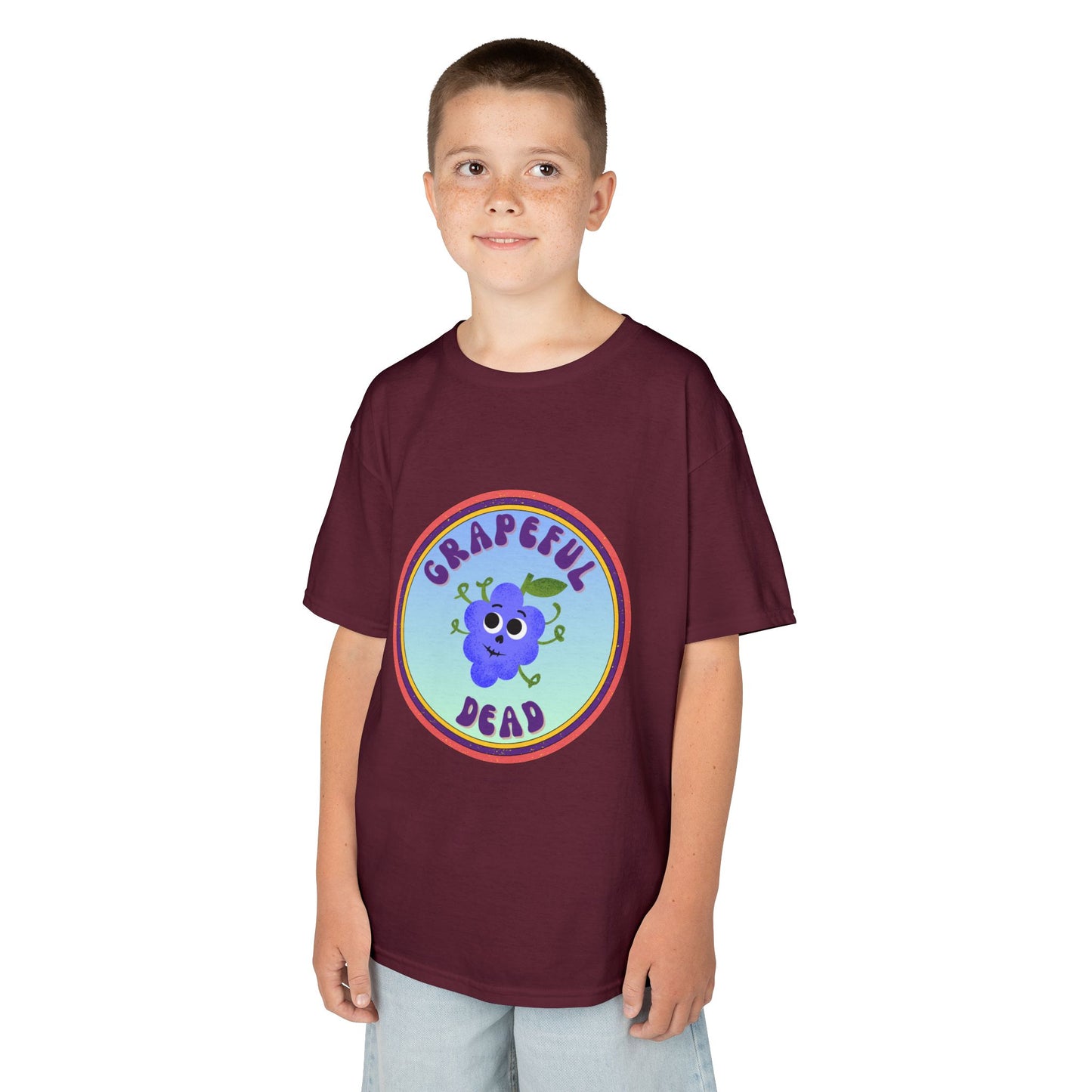 Vibrant Kids Tee with Grapeful Dead Design, Fun Casual Wear for Festivals, Birthdays, or Everyday Adventures