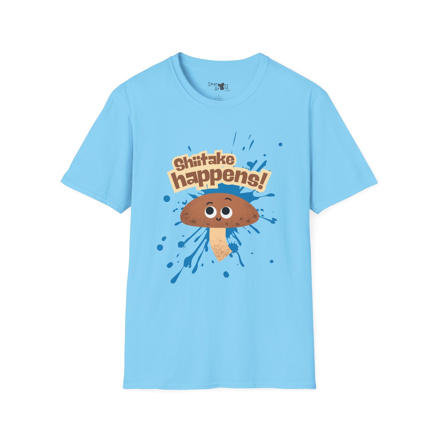Shitake Happens T-Shirt, Funny Mushroom Tee, Unisex Softstyle Shirt, Casual Humor Top, Gift for Fun Lovers, Quirky Apparel