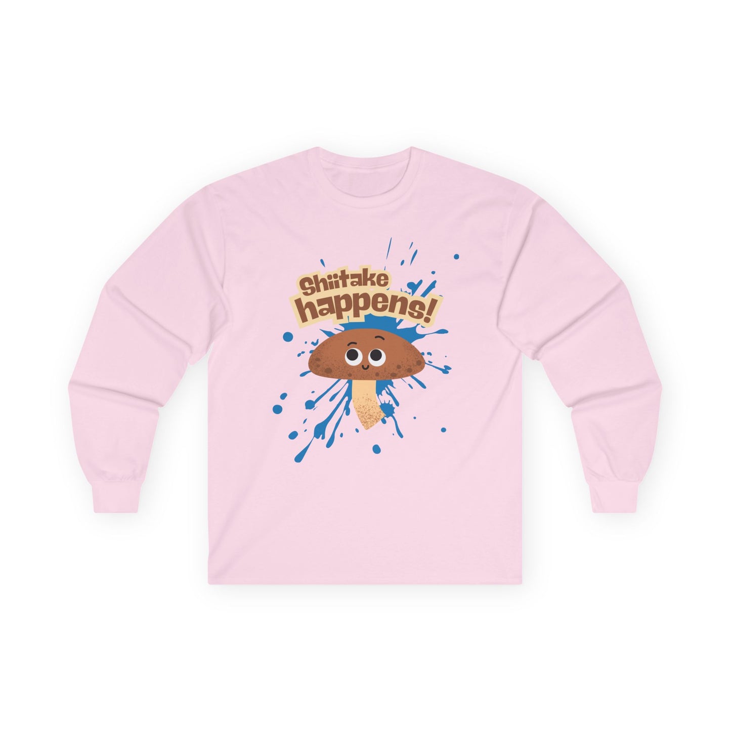 Shiitake Happens Long Sleeve Tees, Funny Stuff Happens Mushroom Shirt, Unisex Apparel, Gift for Mushroom Lovers, Casual Wear, Quirky Humor Tee