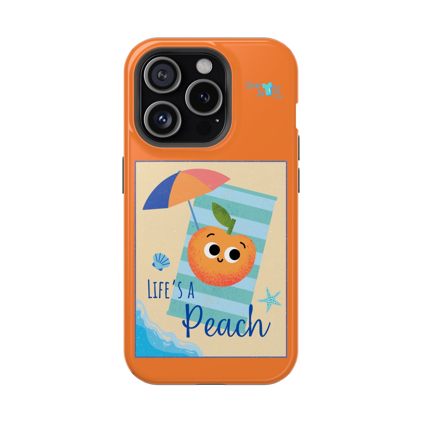 Cute Life's a Peach Phone Case, Impact-Resistant Cell Phone Cover, Summer Accessory, Gift for Fruit Lovers, Beach Vibes