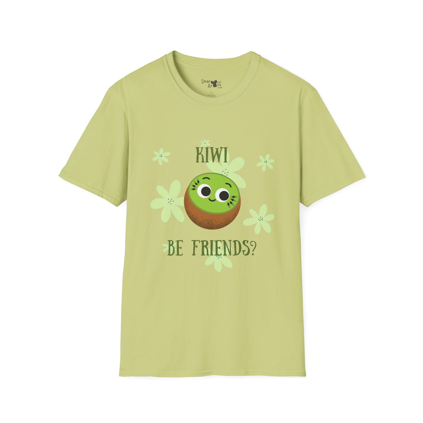 Cute Kiwi Graphic T-Shirt - "Kiwi Be Friends?" Unisex Soft Style Tee, Funny Pun T-Shirt
