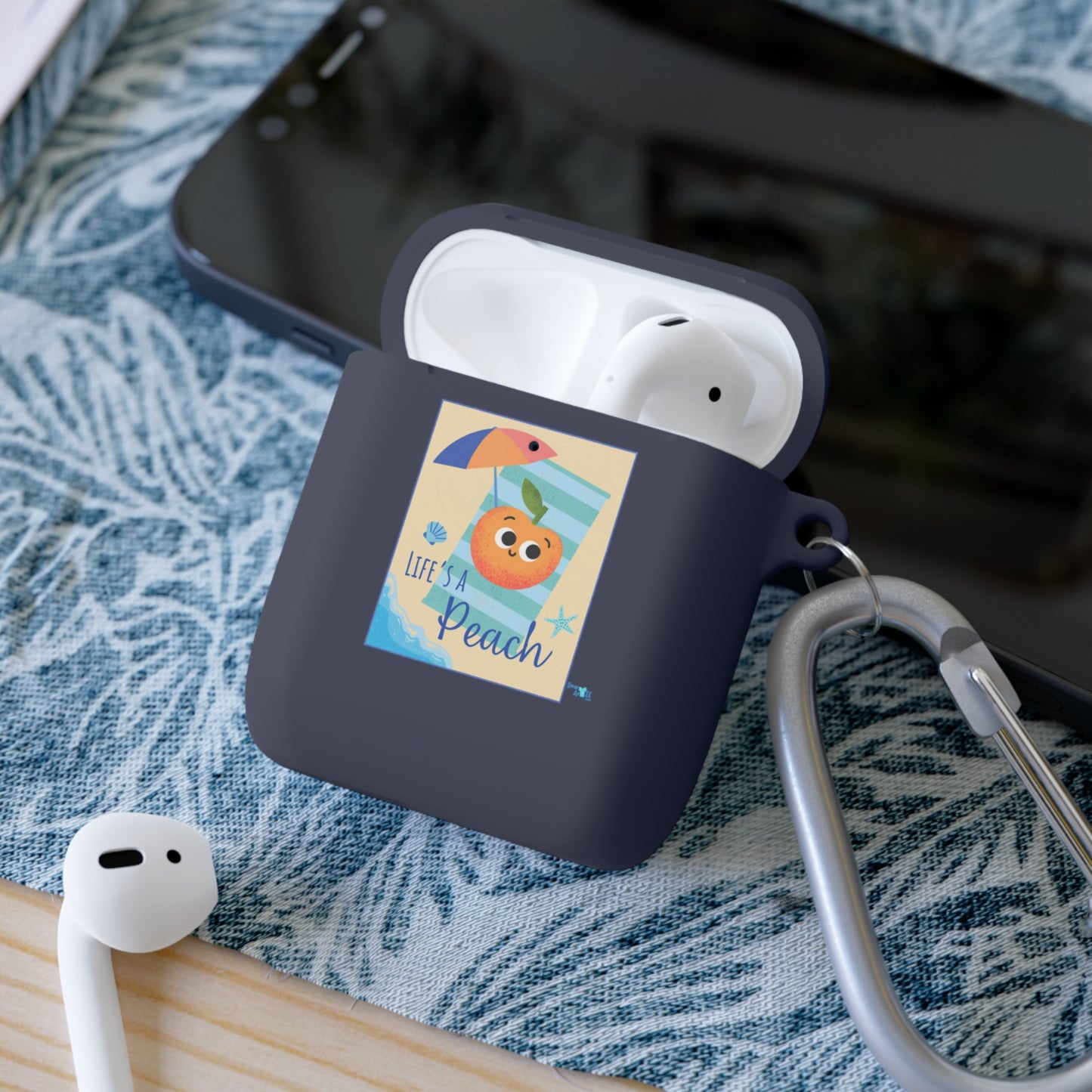 Peach-Themed AirPods Case Cover, Cute Fruit AirPods Case, Summer Vibe Earbud Cover, Fun Peach Design, Beach Lover Gift