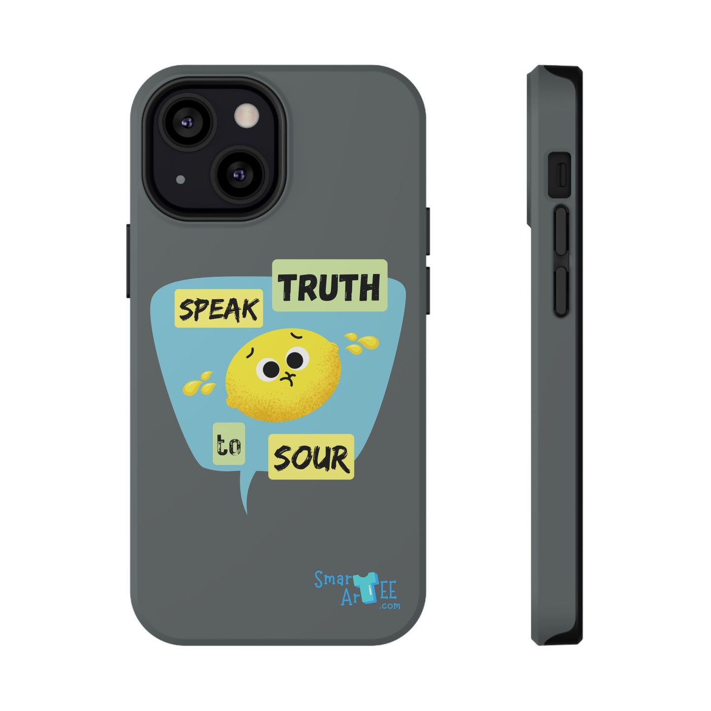Whimsical Phone Case: Speak Truth to Sour, Cute Lemon Design, Impact-Resistant, Unique Gift for Teens, Phone Accessory, Fun Tech Decor