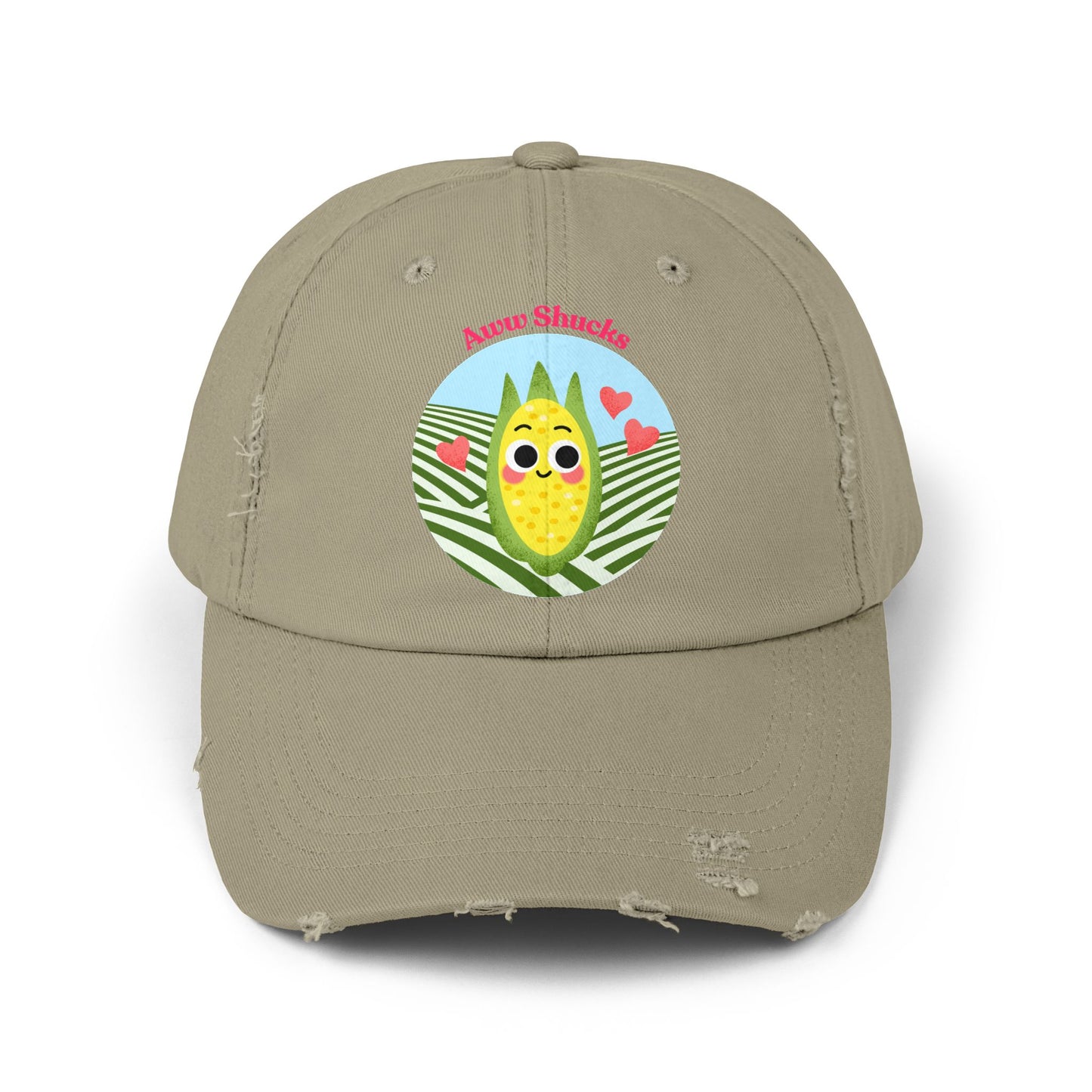 Cute Corn Cob Pun Cap, Unisex Distressed Trendy Hats, Fun Accessory, Gift for Friends, Casual Wear