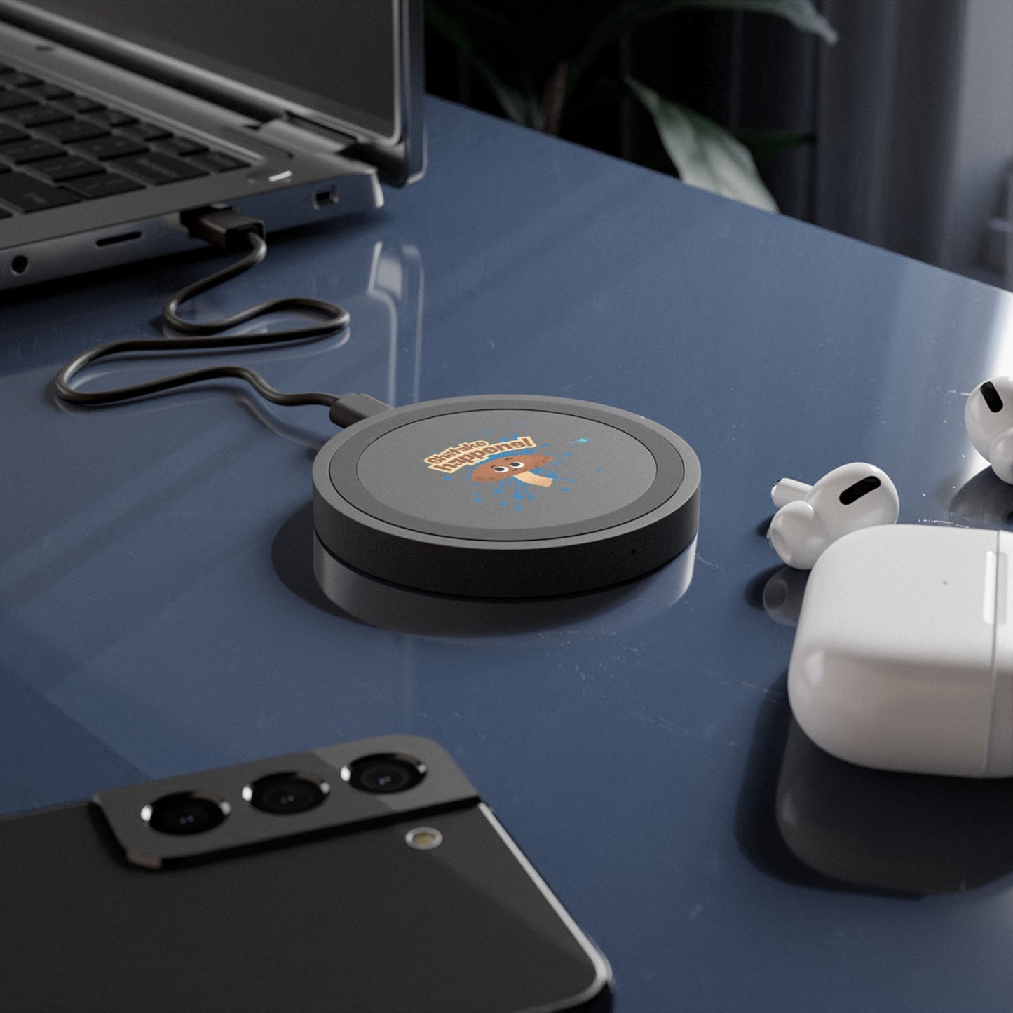 Funny Mushroom Wireless Charging Pad - Quake Pad for Tech Lovers, Unique Gifts for Friends, Cute Desk Decor, Bundle With Air Pod Case