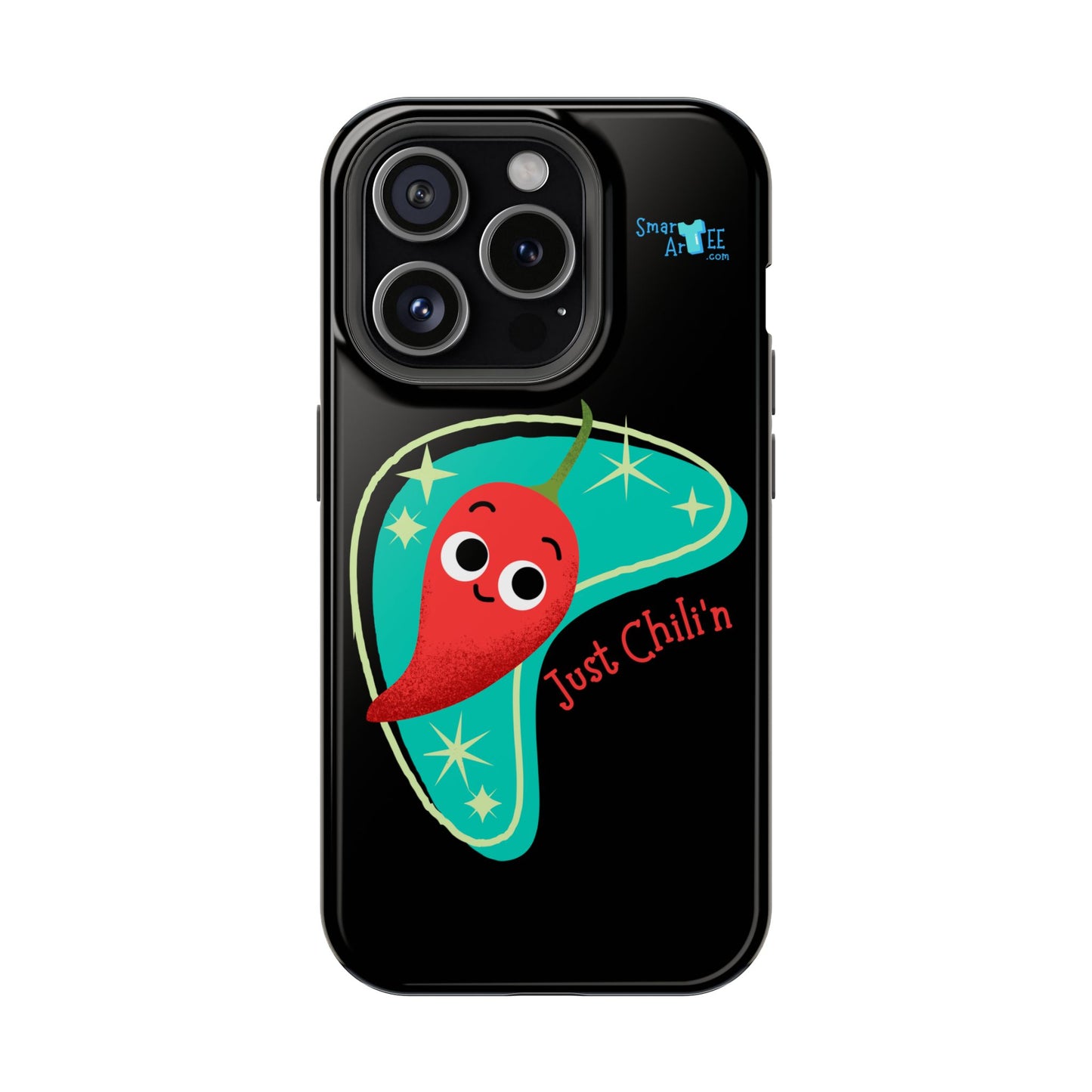 Chili Themed Phone Case, Just Chilin' Design, Fun Accessory, Unique Gift, Vibrant Protection, Perfect for Foodies, Holiday Cheer