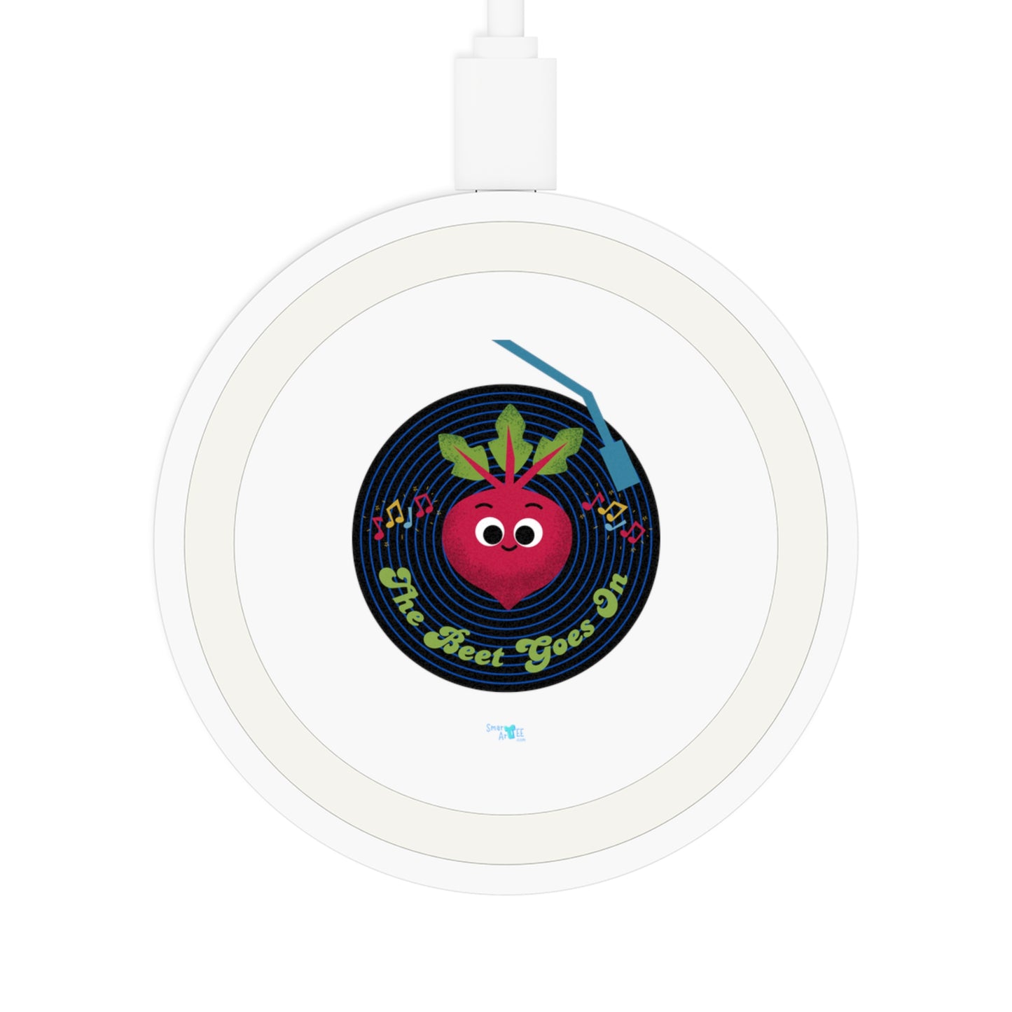 Quake Wireless Charging Pad - Musical Beet Inspired Design, Bundle With Air Pod Case, Unique Tech Gift, Eco-Friendly Charging