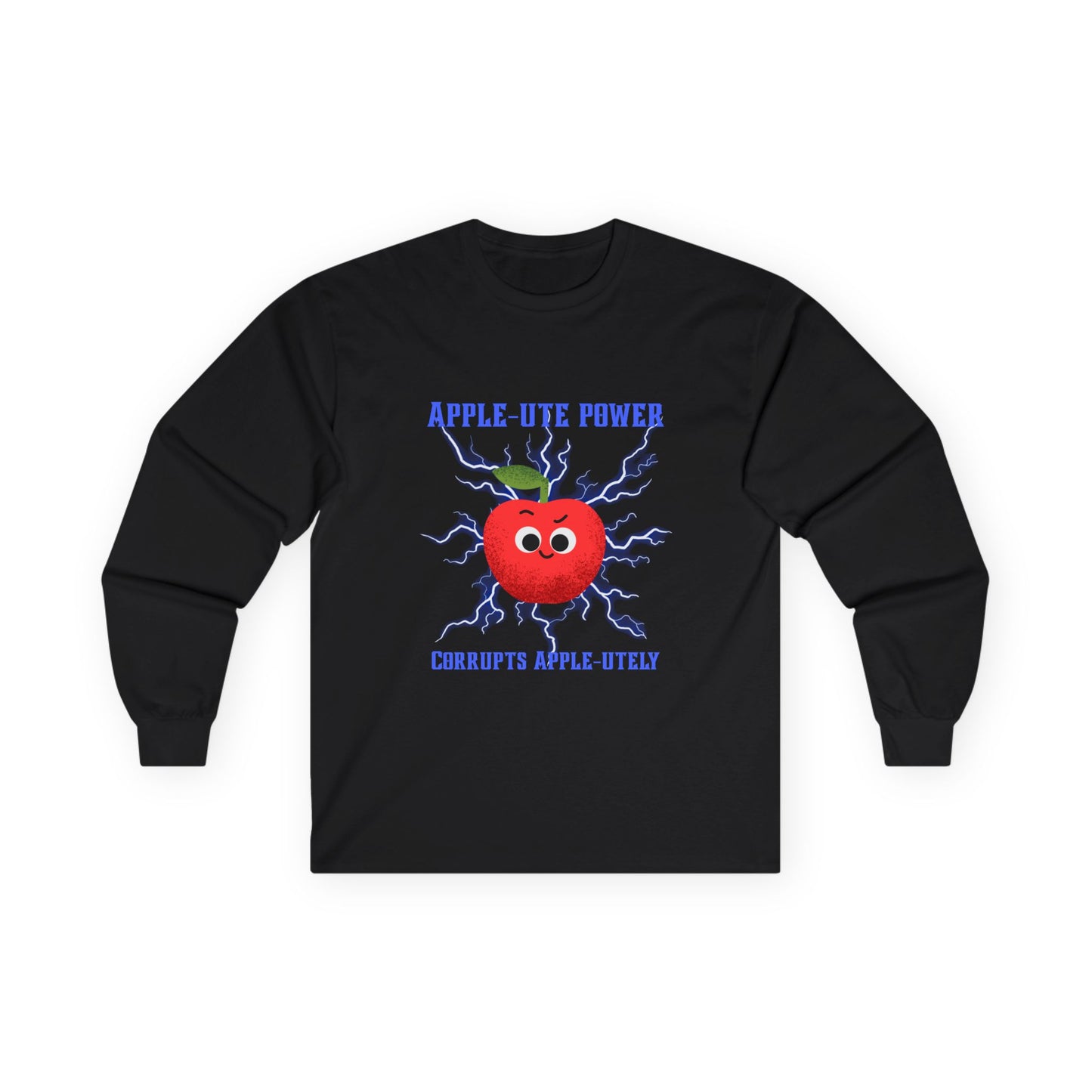 Apple-lute Power Pun Long Sleeve Tees, Cute Graphic Tee, Great Gift for All Ages, Funny Tee for Kids & Adults, Fall Fashion