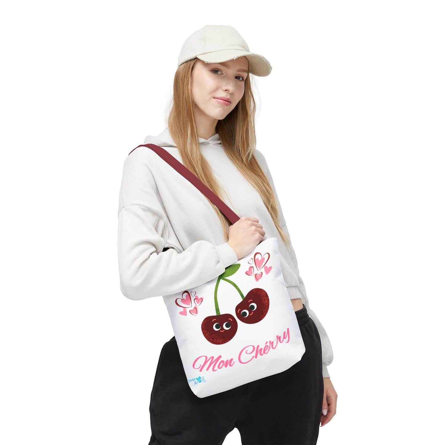 Cute Cherry Love Tote Bag - Perfect for Valentine's Day, Everyday Use, Grocery Shopping, Beach Outings, Fun Accessories