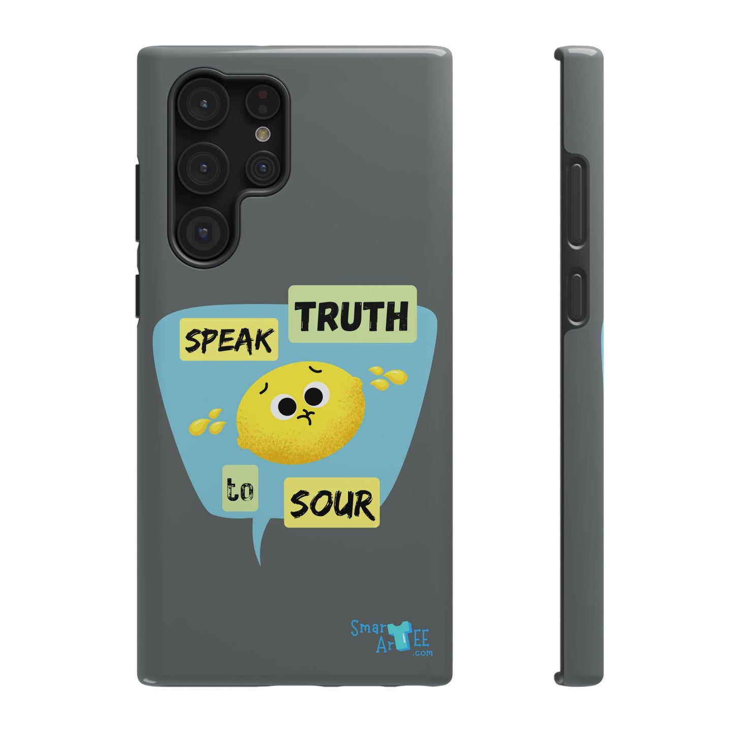 Whimsical Phone Case: Speak Truth to Sour, Cute Lemon Design, Impact-Resistant, Unique Gift for Teens, Phone Accessory, Fun Tech Decor