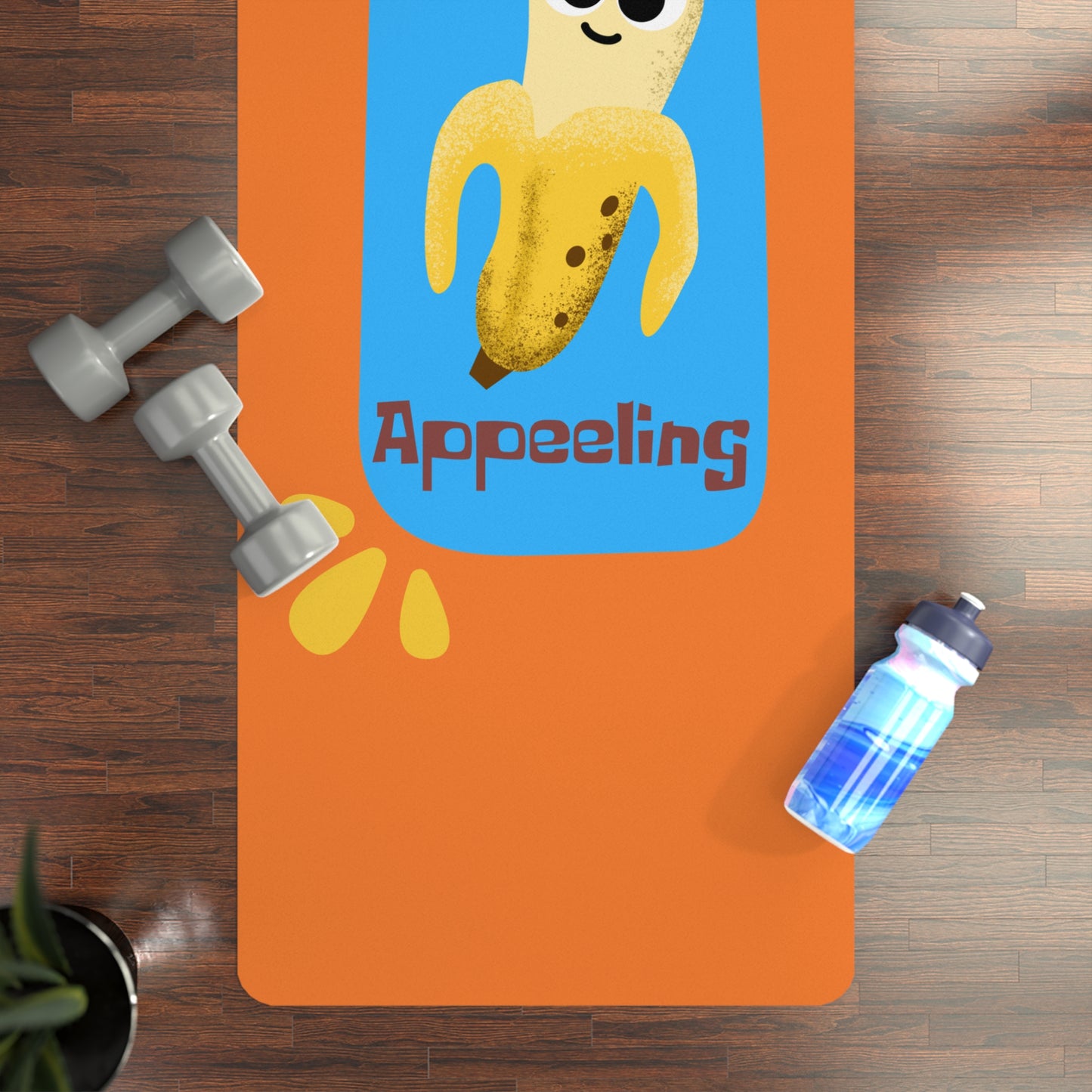 Fun Banana Pun Themed Rubber Yoga Mat - Fun Fitness, Yoga Essentials, Gift for Yogis, Home Gym Decor, Quirky Exercise Mat