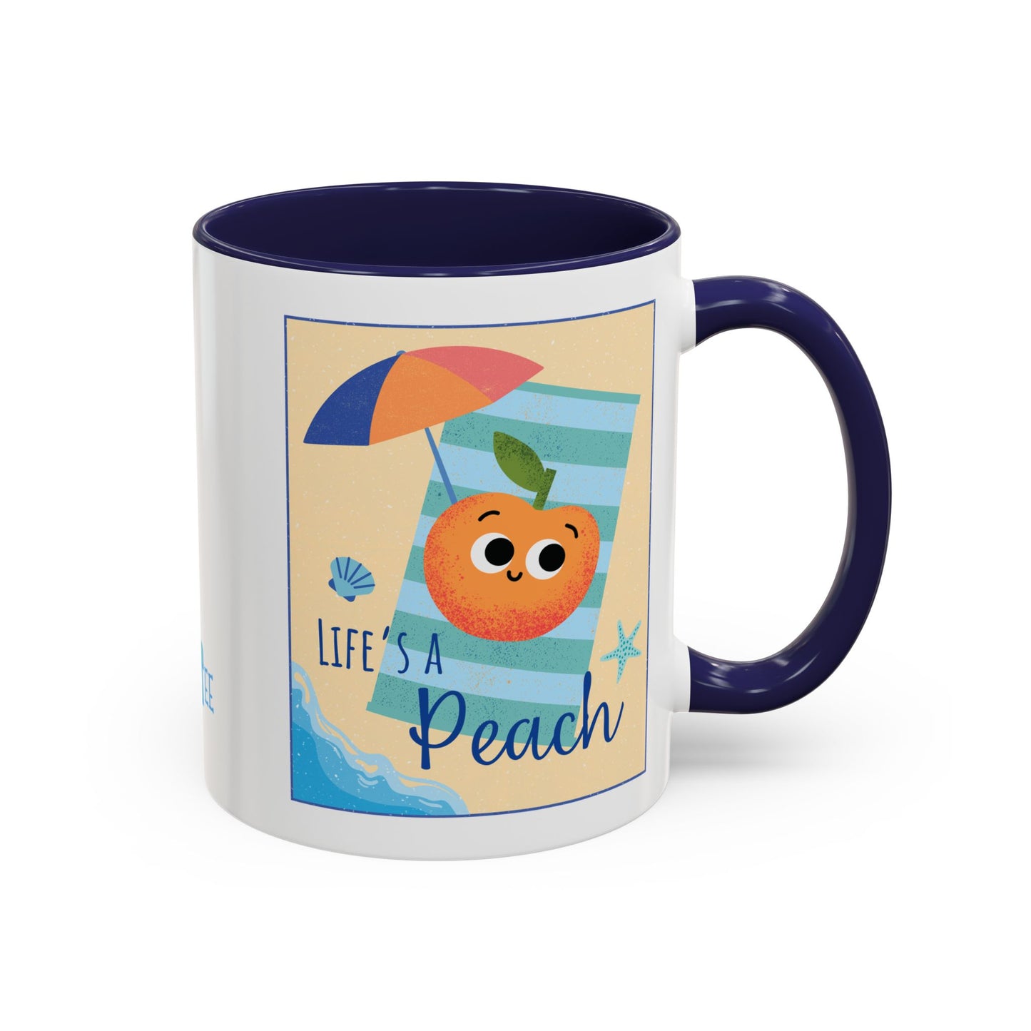 Whimsical Life's a Peach Coffee Mug - 11 oz & 15 oz, Funny Fruit Pun Mugs, Great Gift Idea For All Fun Lovers