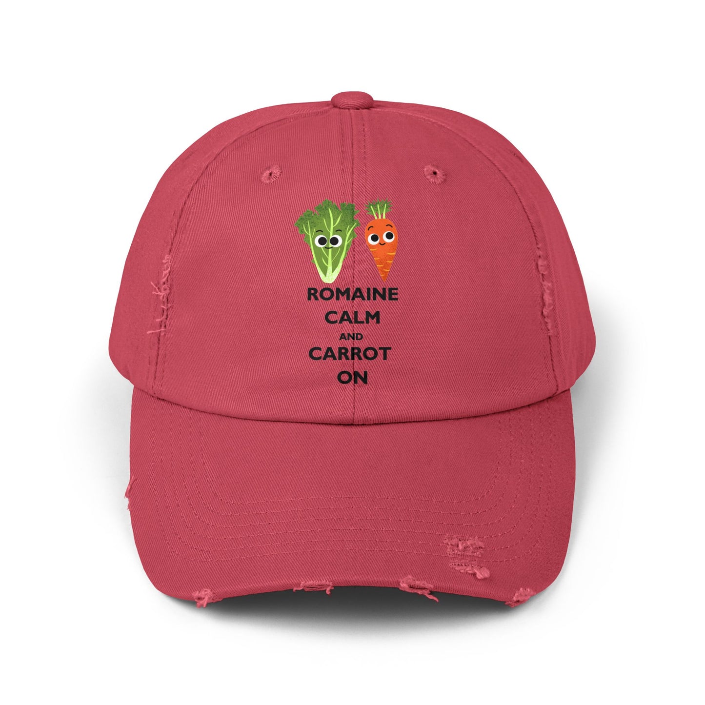 Romaine Calm Distressed Cap, Fun Gardening Hat, Cute Vegetable Cap, Gift for Veggie Lovers, Trendy Farmhouse Accessories