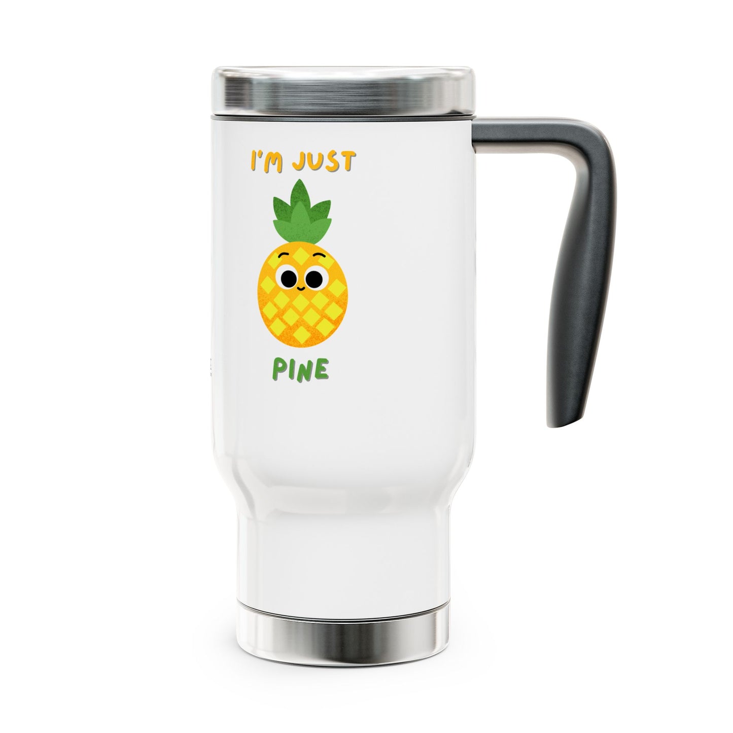 Pineapple Travel Mug, Funny Coffee Cup, Stainless Steel Mug, Tropical Cup Gift, Cute Pineapple Design for Summer
