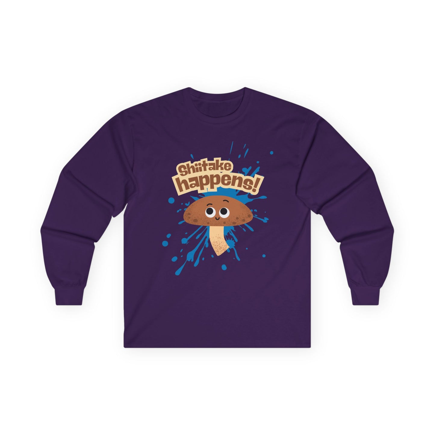 Shiitake Happens Long Sleeve Tees, Funny Stuff Happens Mushroom Shirt, Unisex Apparel, Gift for Mushroom Lovers, Casual Wear, Quirky Humor Tee