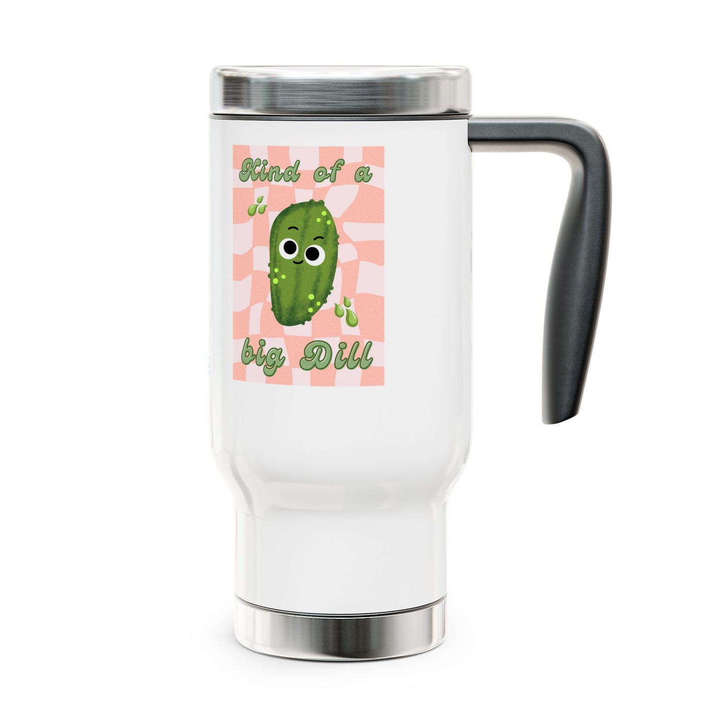 Cute Pickle Travel Mug, Stainless Steel Travel Cup, Funny Gift for Coffee Lovers, Unique Cactus Mug, Perfect for Road Trips