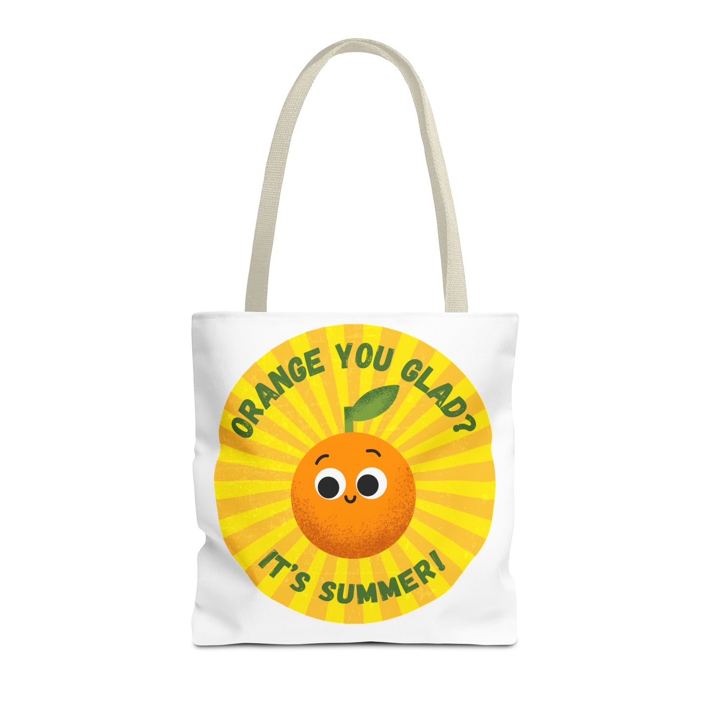 Summer Vibe Tote Bag with Cute Orange Design, Beach Bag, Gift for Friends, Eco-Friendly Shopping, Fun Accessory for Summer
